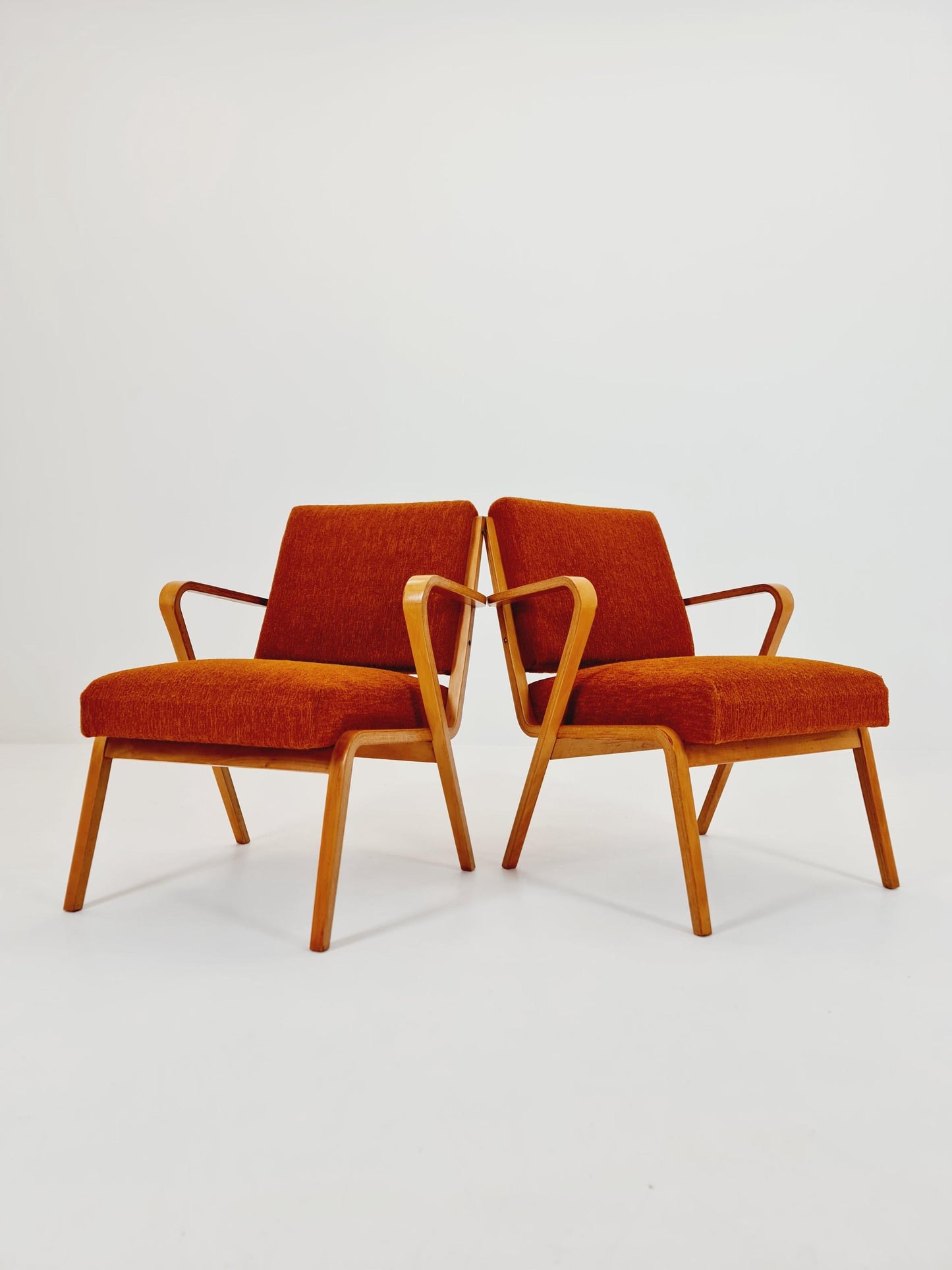 Bau haus pair of German lounge armchair By Selman Selmanagic for VEB Hellerau 1950s