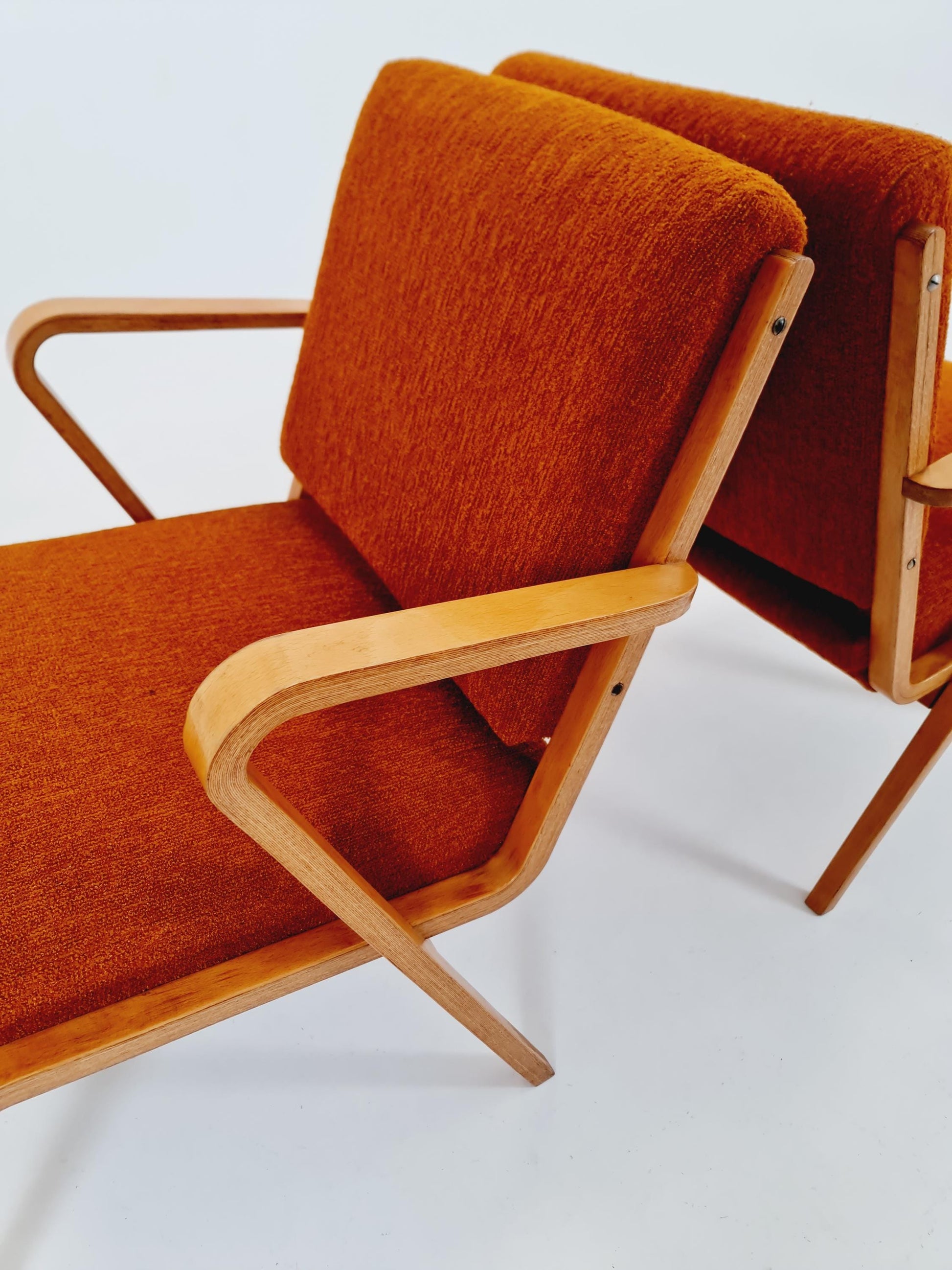 Bau haus pair of German lounge armchair By Selman Selmanagic for VEB Hellerau 1950s