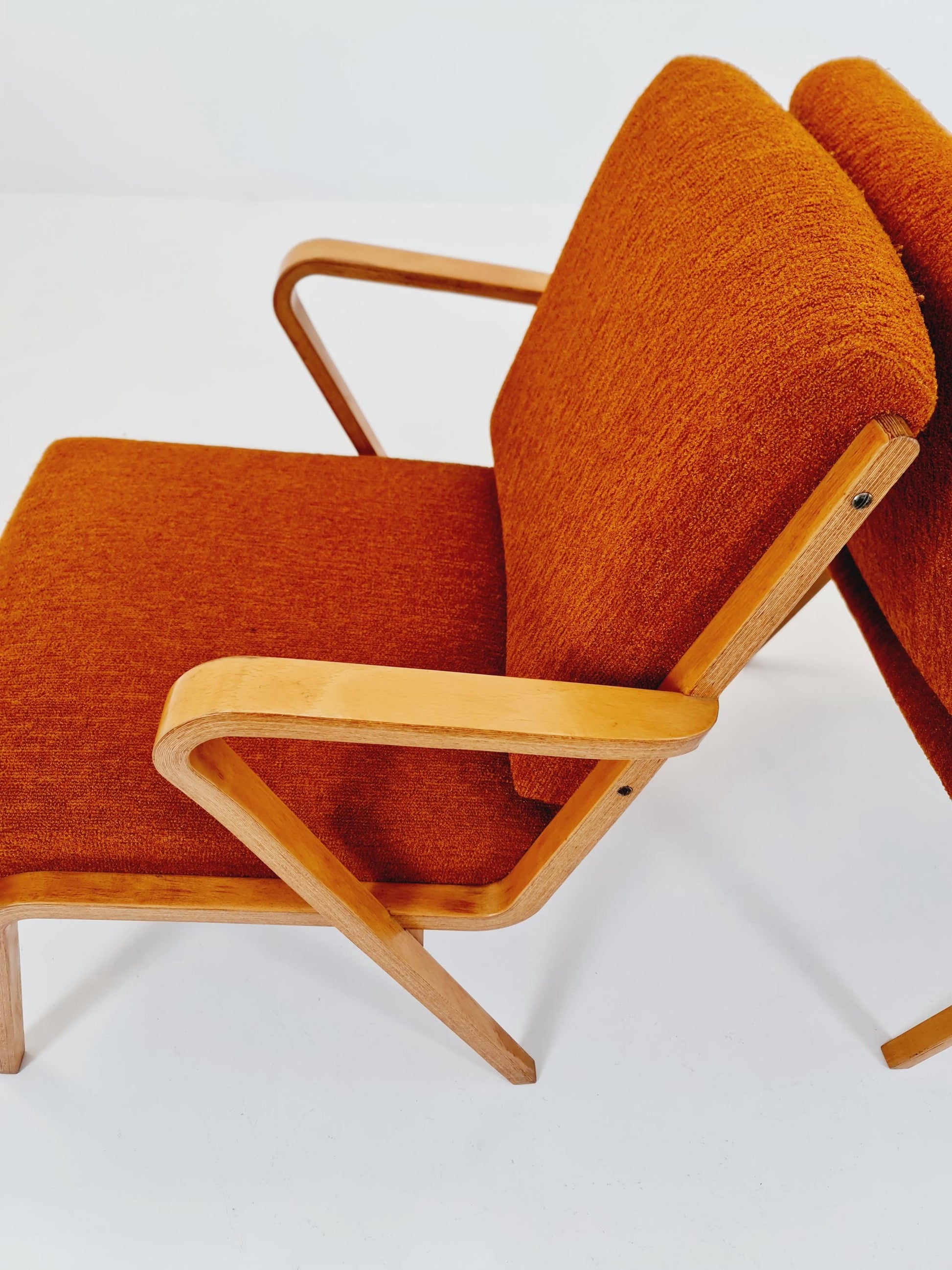 Bau haus pair of German lounge armchair By Selman Selmanagic for VEB Hellerau 1950s