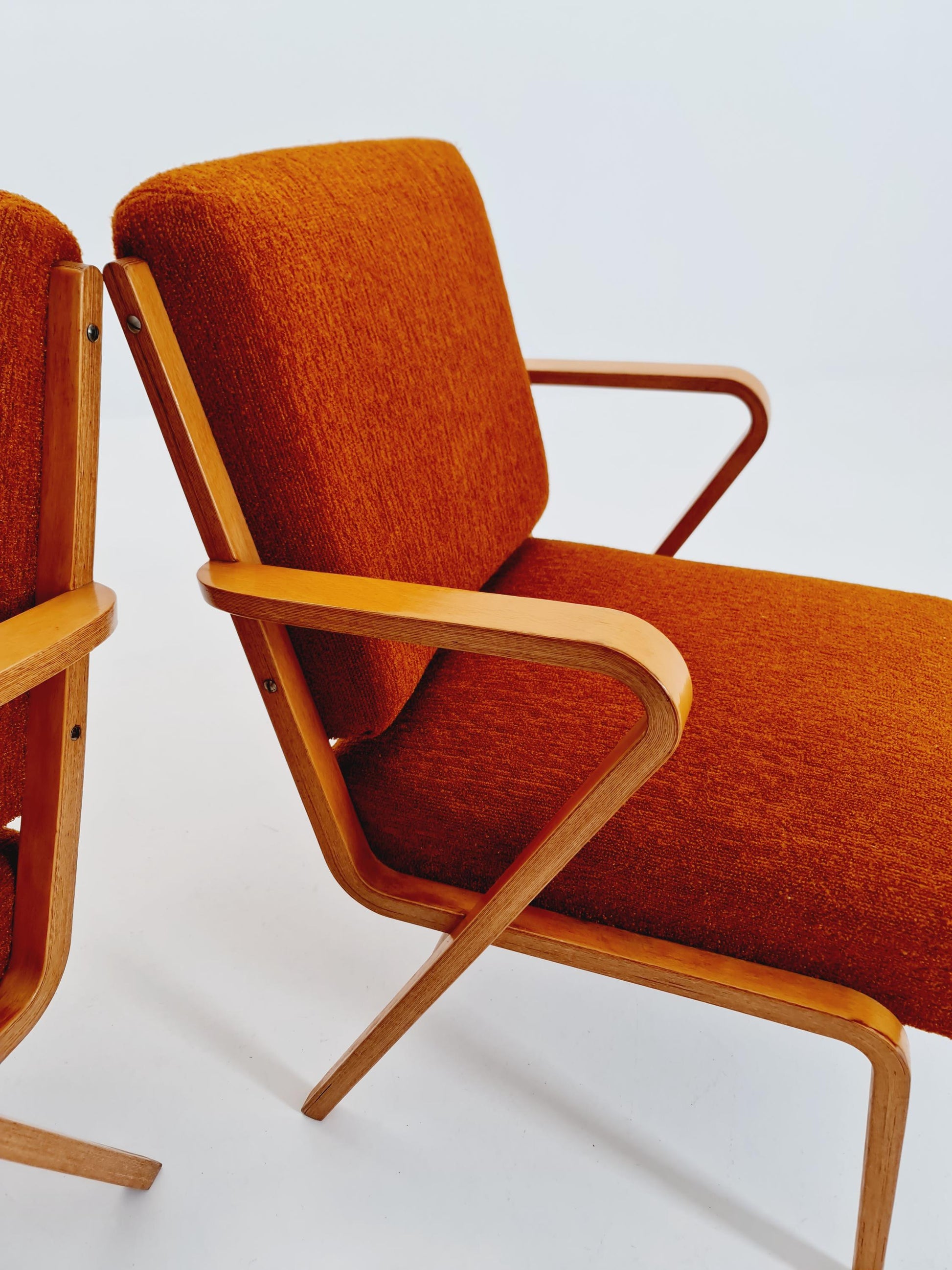 Bau haus pair of German lounge armchair By Selman Selmanagic for VEB Hellerau 1950s
