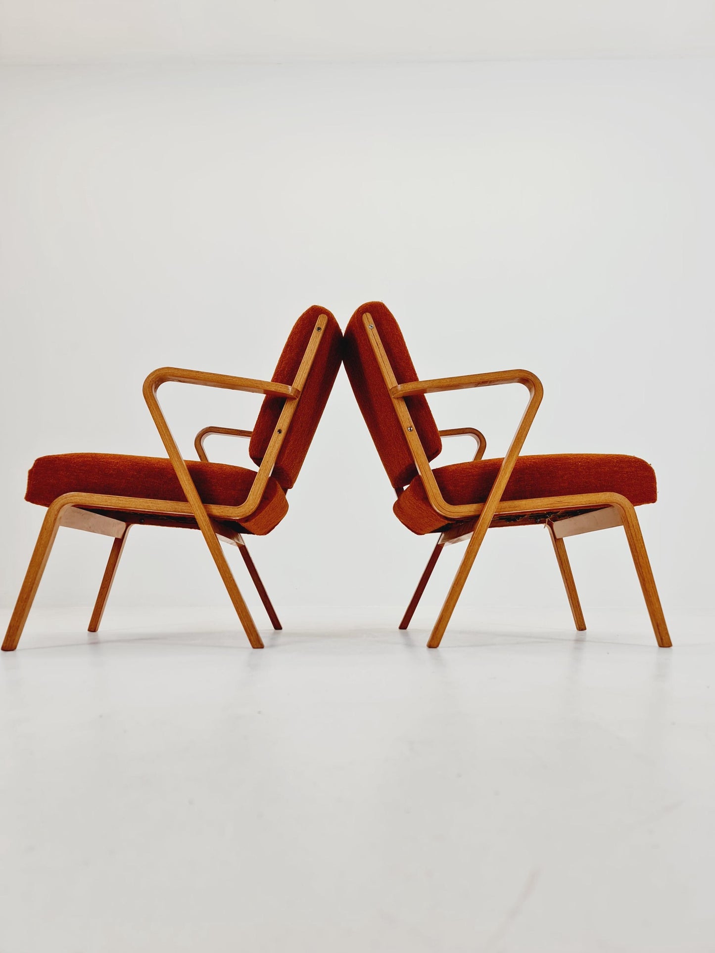 Bau haus pair of German lounge armchair By Selman Selmanagic for VEB Hellerau 1950s