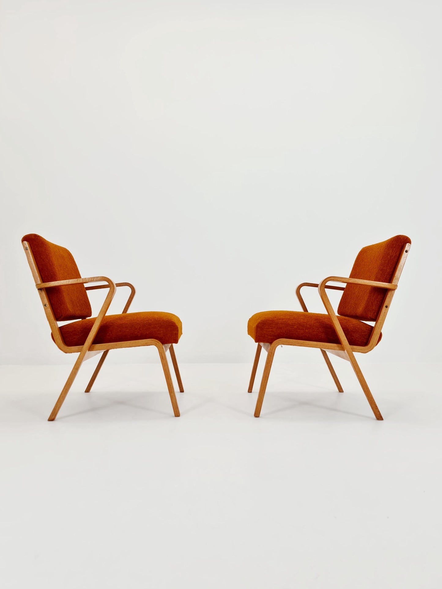 Bau haus pair of German lounge armchair By Selman Selmanagic for VEB Hellerau 1950s