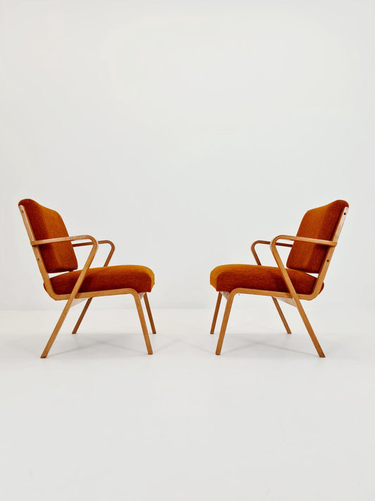 Bau haus pair of German lounge armchair By Selman Selmanagic for VEB Hellerau 1950s