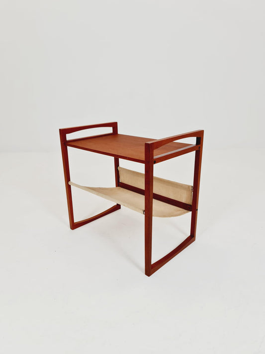 Mid century Danish teak magazine rack - side table by Kai Kristiansen for Sika Mobler, 1960s