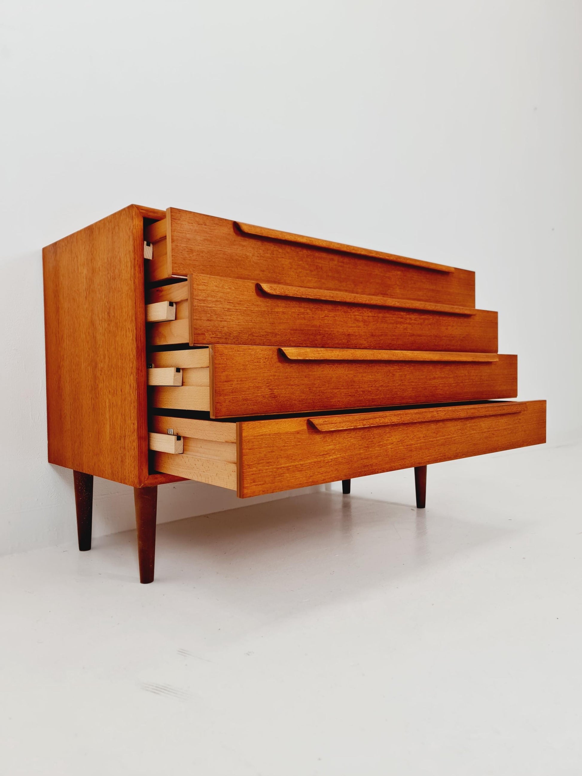 Mid century Modern German teak chest of drawers by WK möbel, 1960s