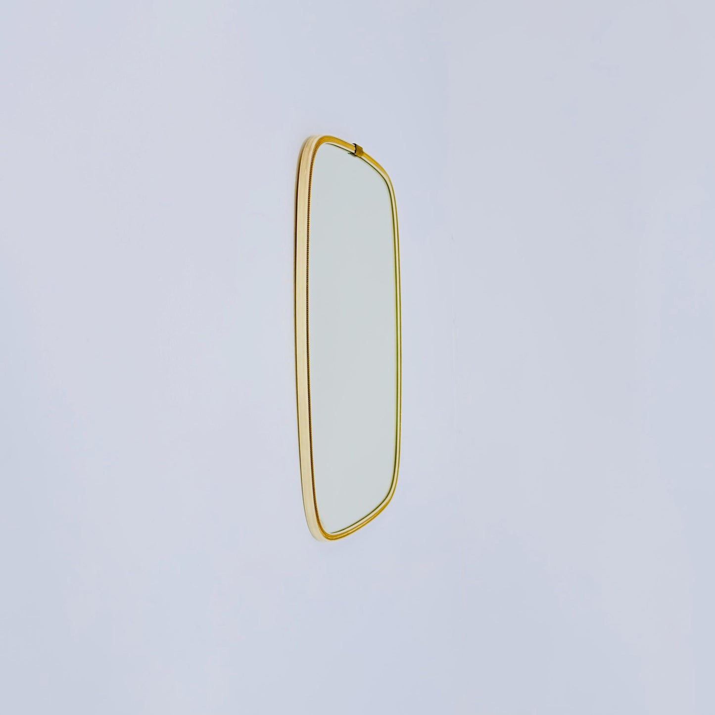 Large Mid-Century Modern wall mirror with brass frame by Münchener Zierspiegel, 1950s