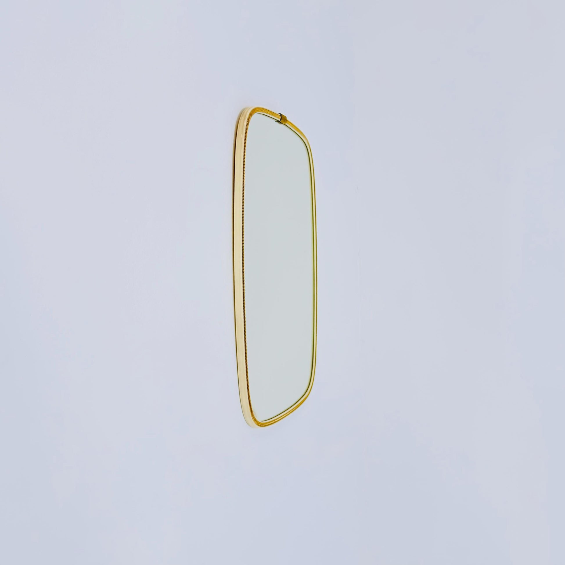 Large Mid-Century Modern wall mirror with brass frame by Münchener Zierspiegel, 1950s