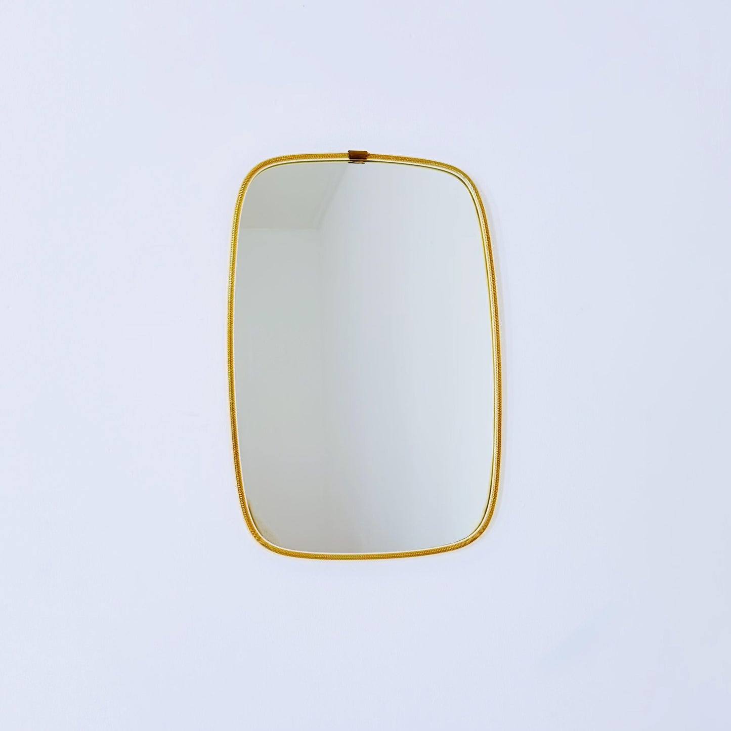Large Mid-Century Modern wall mirror with brass frame by Münchener Zierspiegel, 1950s