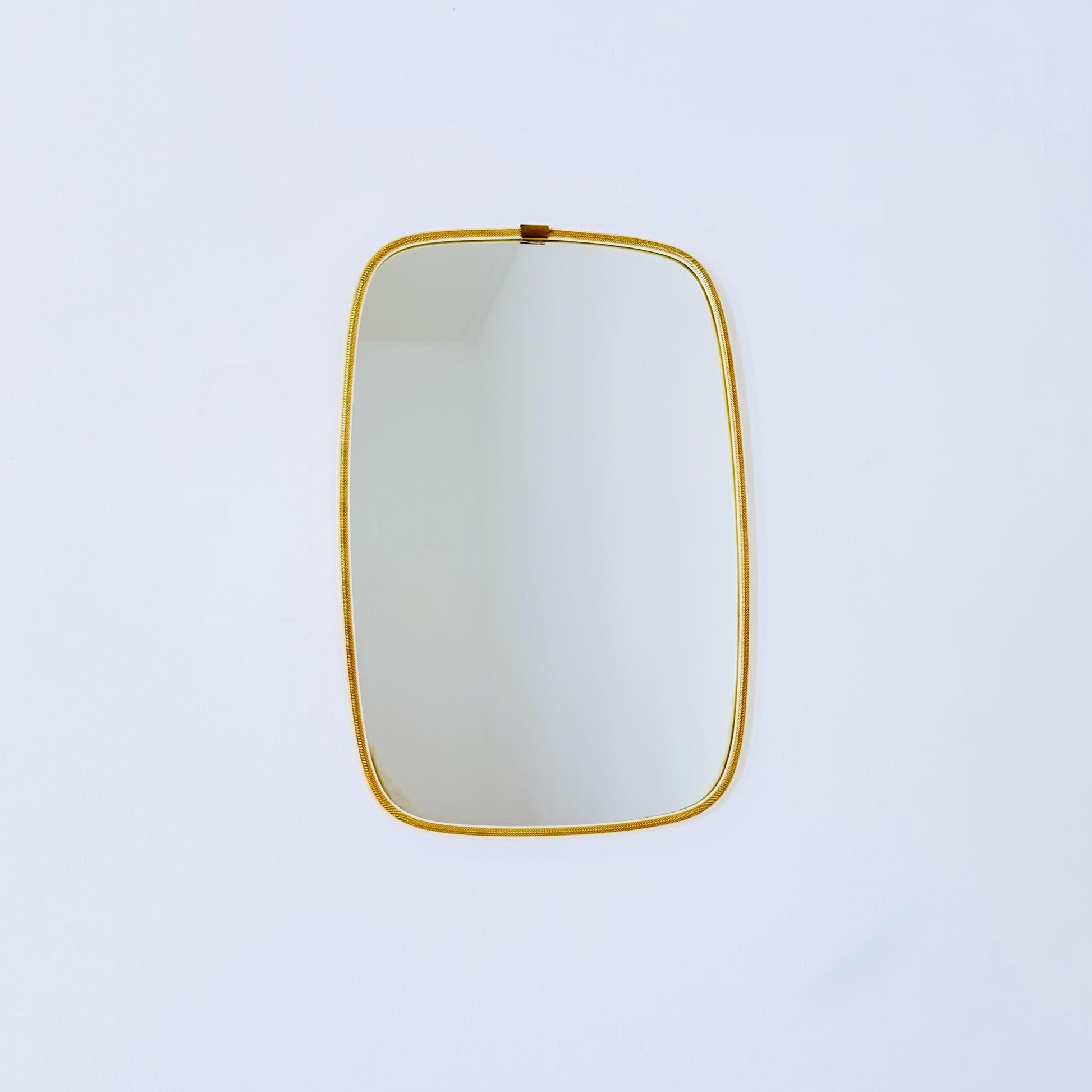 Large Mid-Century Modern wall mirror with brass frame by Münchener Zierspiegel, 1950s