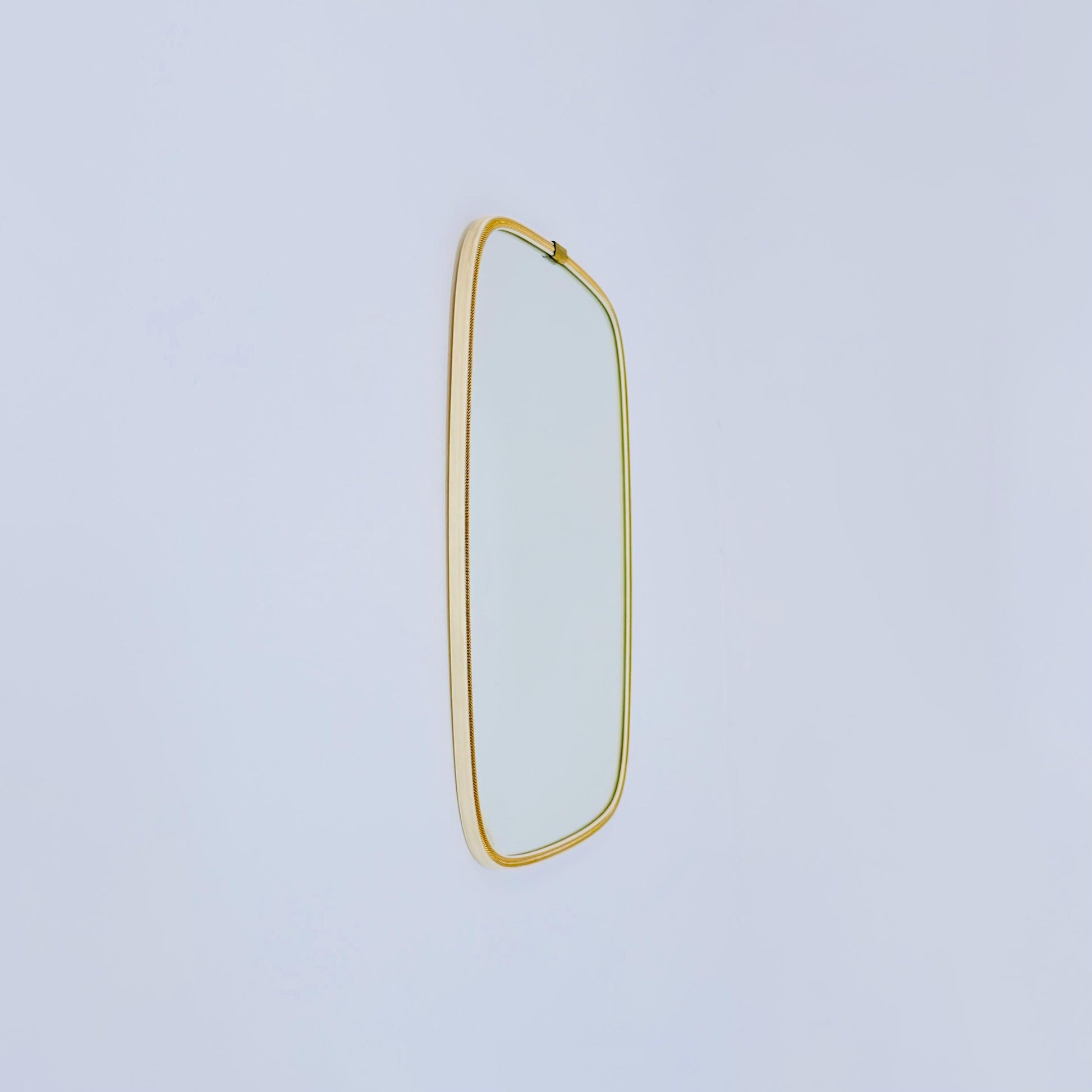 Large Mid-Century Modern wall mirror with brass frame by Münchener Zierspiegel, 1950s