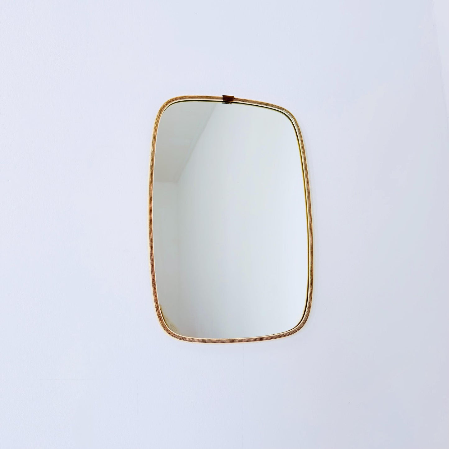 Large Mid-Century Modern wall mirror with brass frame by Münchener Zierspiegel, 1950s