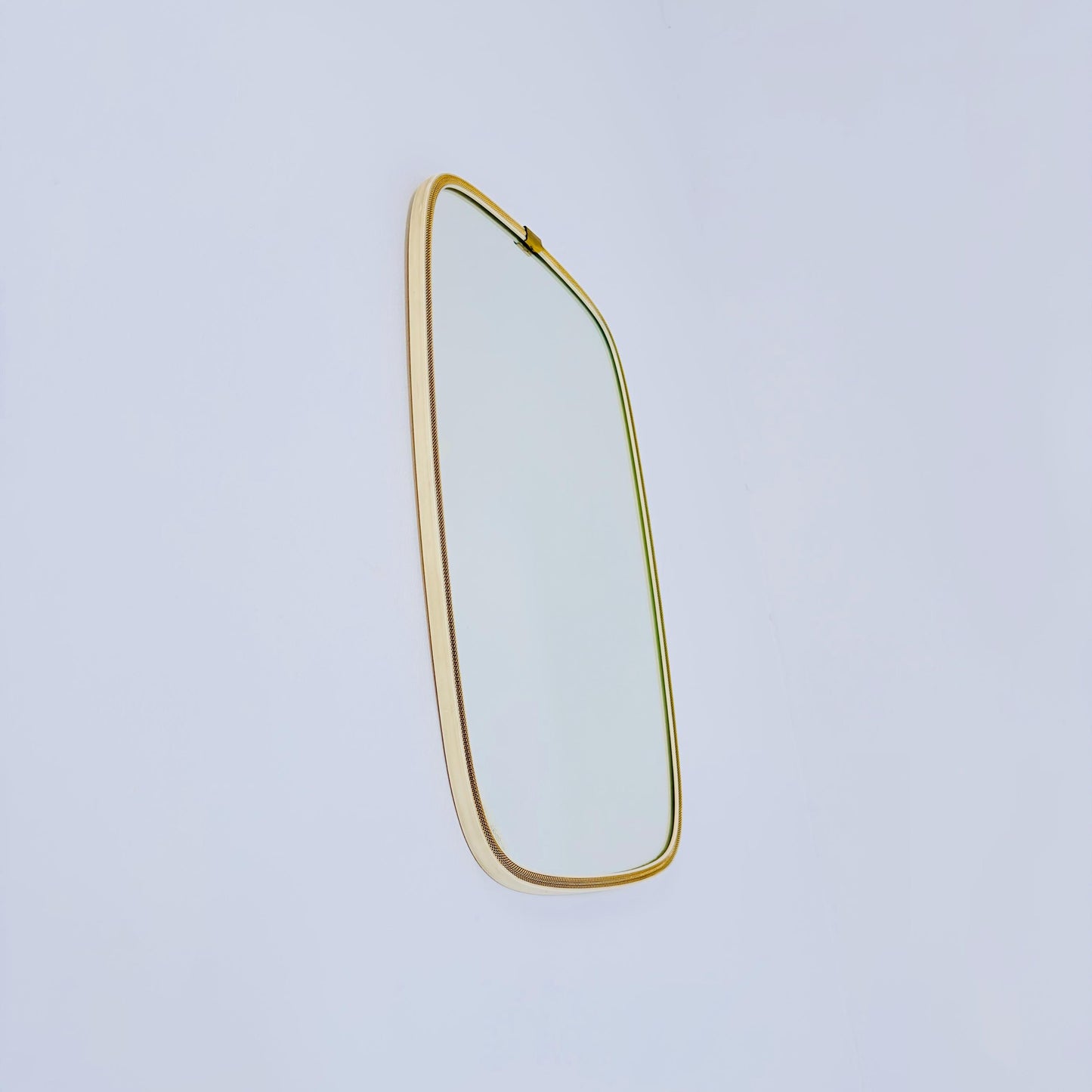 Large Mid-Century Modern wall mirror with brass frame by Münchener Zierspiegel, 1950s