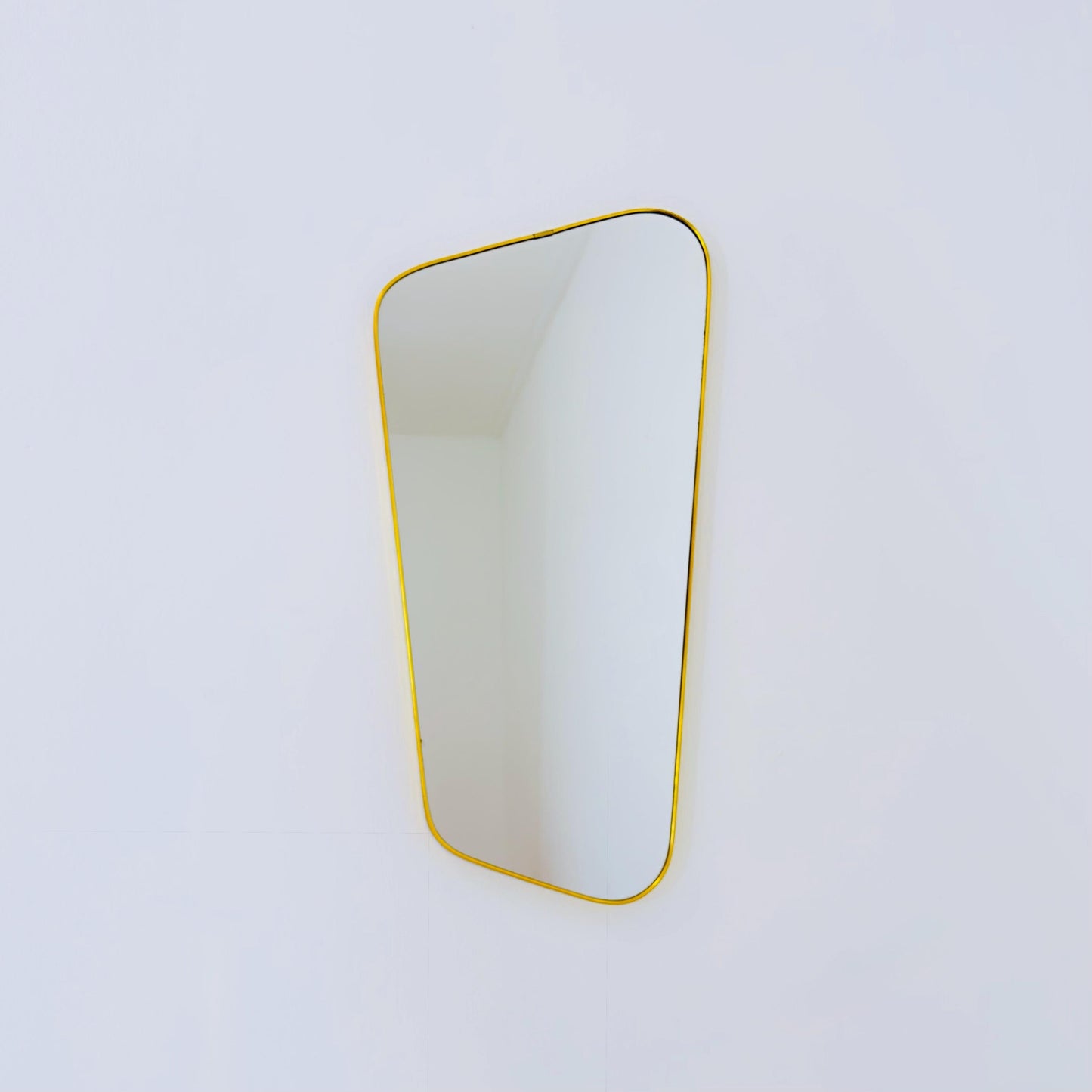 Mid century wall mirror brass framed with black edging 1950s