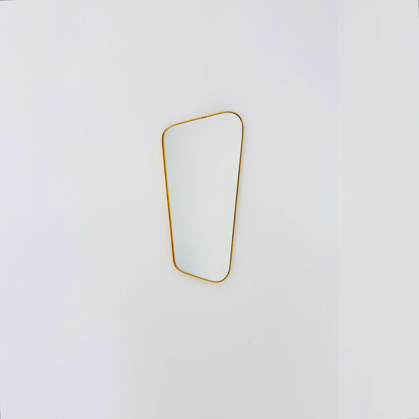 Mid century wall mirror brass framed with black edging 1950s