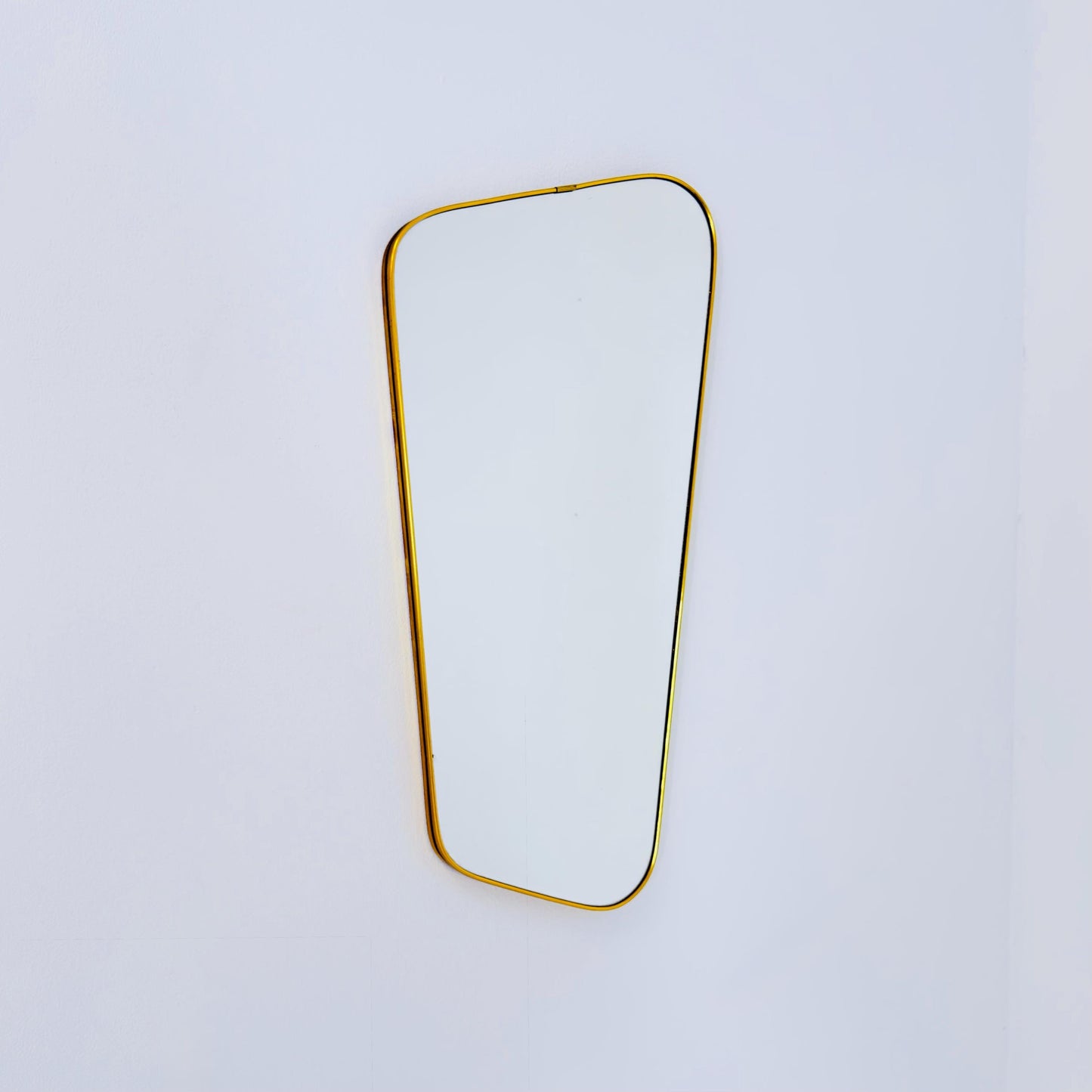 Mid century wall mirror brass framed with black edging 1950s