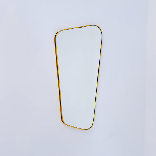 Mid century wall mirror brass framed with black edging 1950s