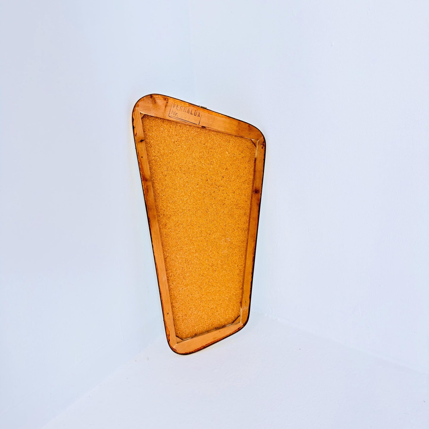 Mid century wall mirror brass framed with black edging 1950s