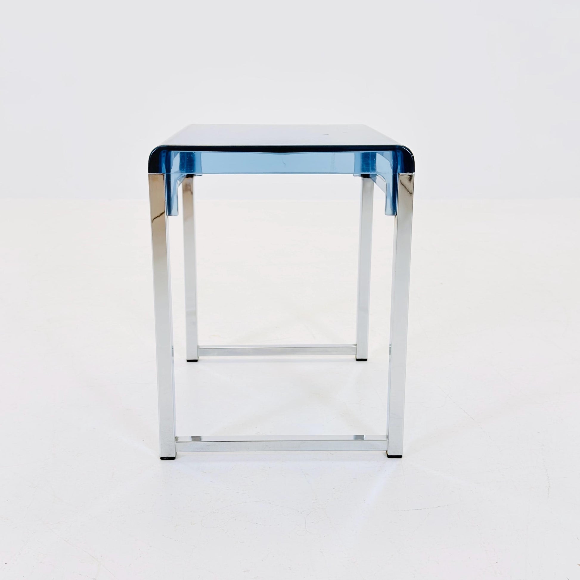 Blue Space Age side table by Marc Berthier for Prisunic, 1970s