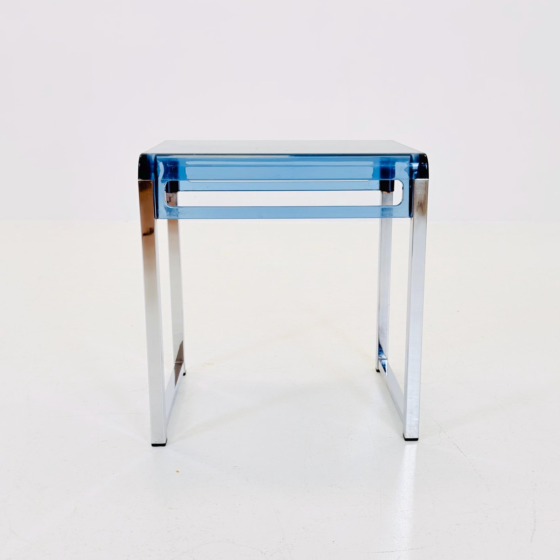 Blue Space Age side table by Marc Berthier for Prisunic, 1970s