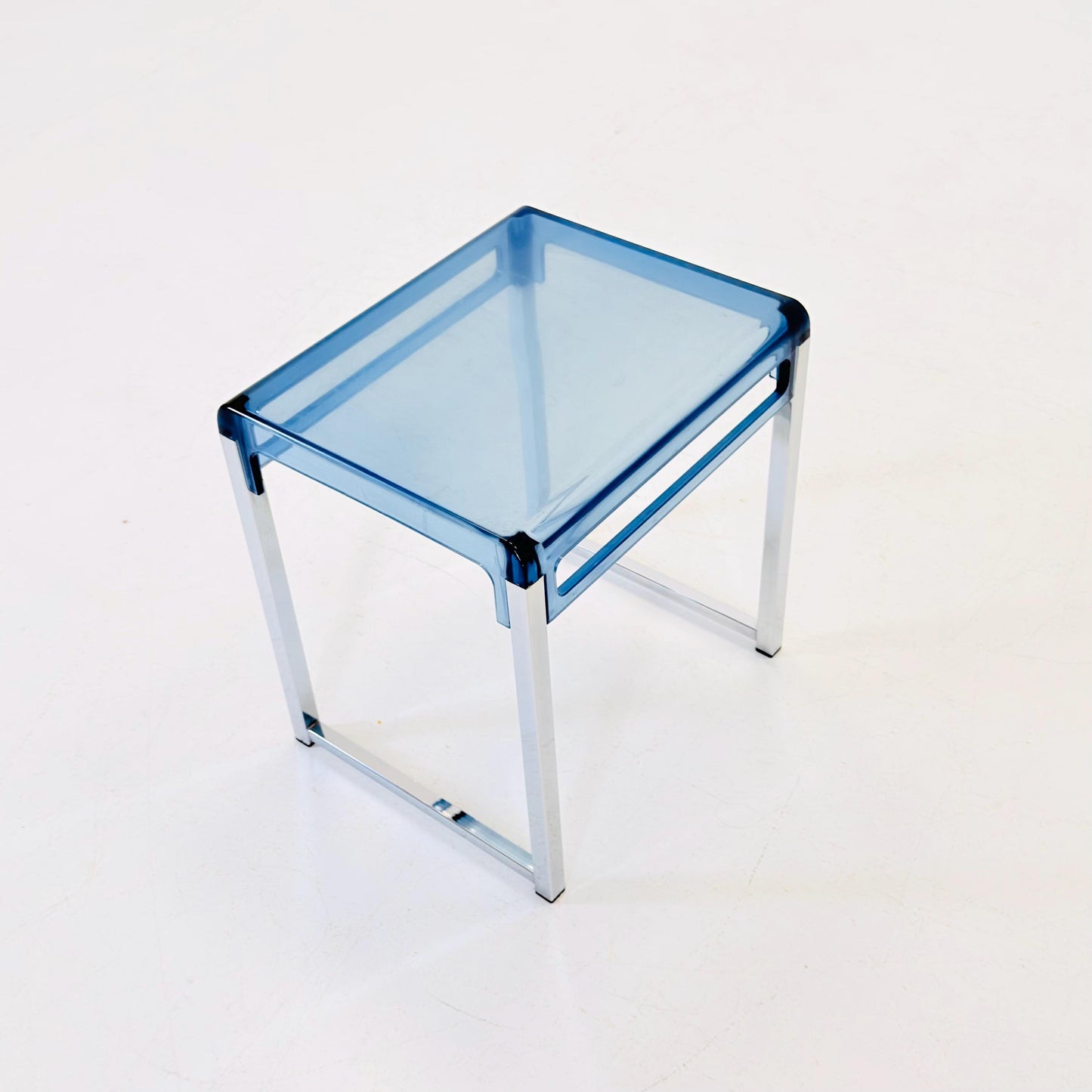 Blue Space Age side table by Marc Berthier for Prisunic, 1970s