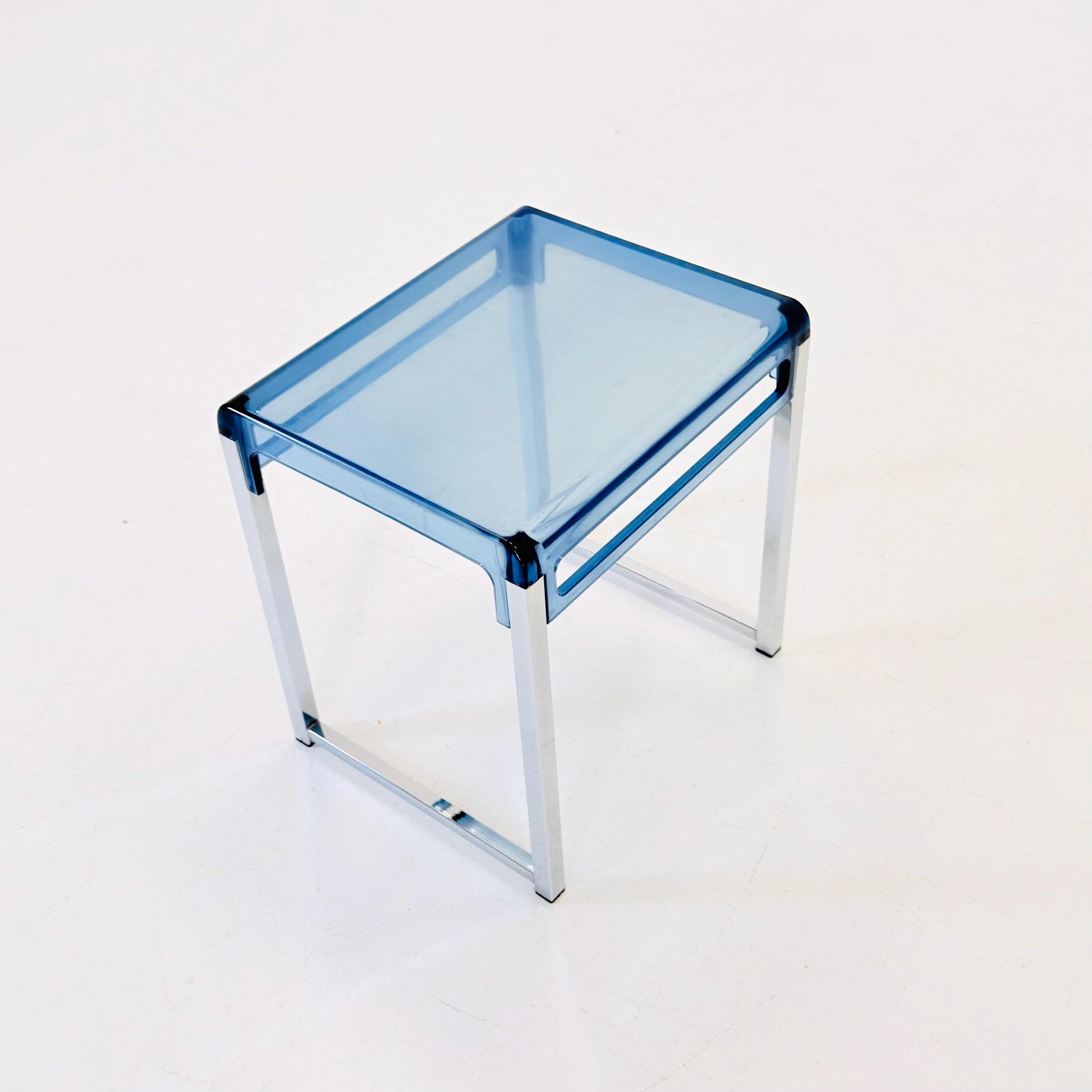 Blue Space Age side table by Marc Berthier for Prisunic, 1970s