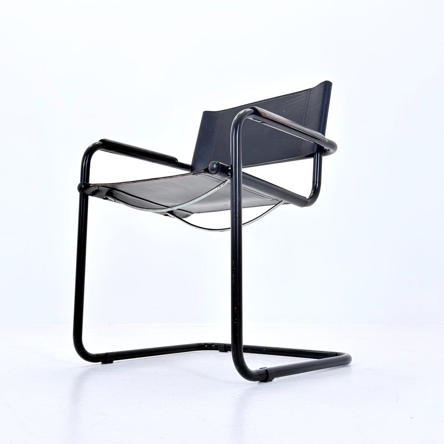 Mid Century Bauhaus black edition Armchair by Marcel Breuer & Mart Stam Italy, 1980s