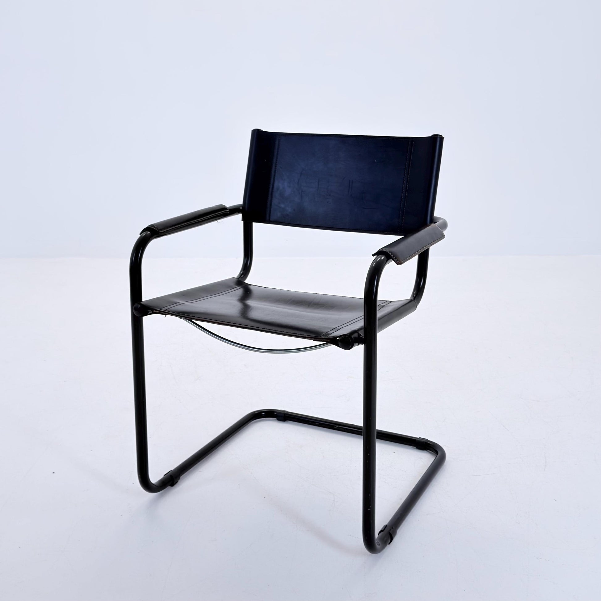 Mid Century Bauhaus black edition Armchair by Marcel Breuer & Mart Stam Italy, 1980s