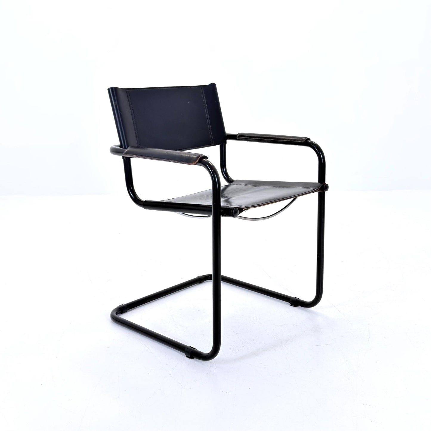 Mid Century Bauhaus black edition Armchair by Marcel Breuer & Mart Stam Italy, 1980s