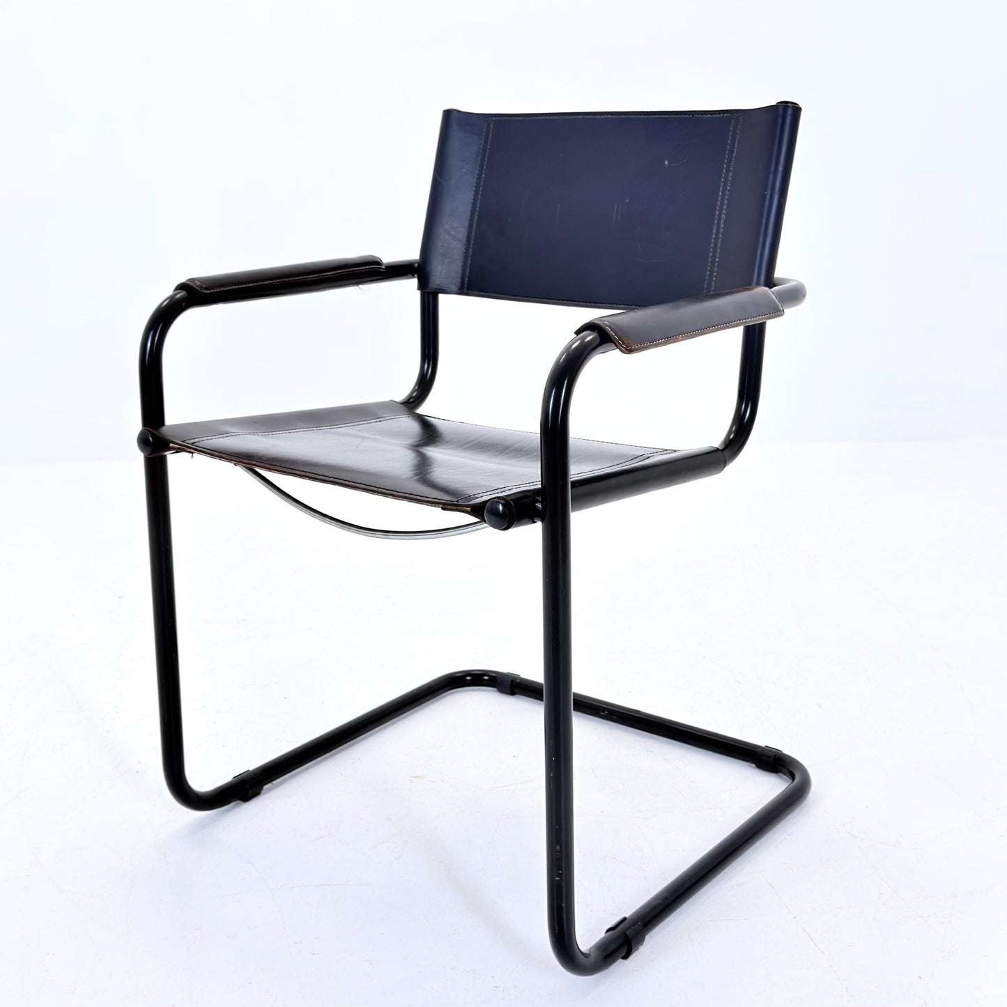 Mid Century Bauhaus black edition Armchair by Marcel Breuer & Mart Stam Italy, 1980s