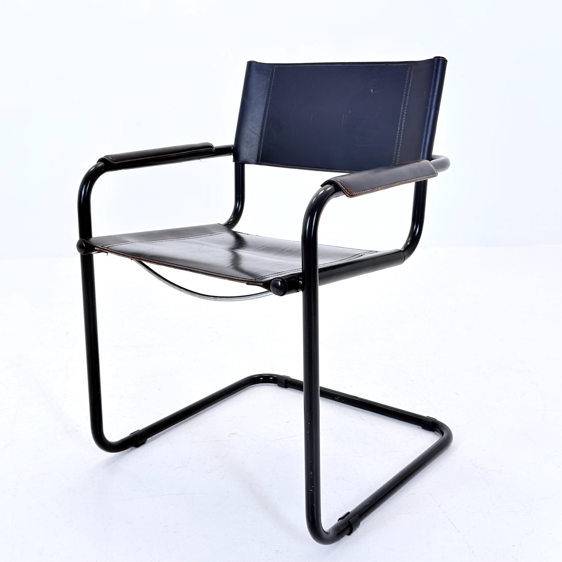 Mid Century Bauhaus black edition Armchair by Marcel Breuer & Mart Stam Italy, 1980s
