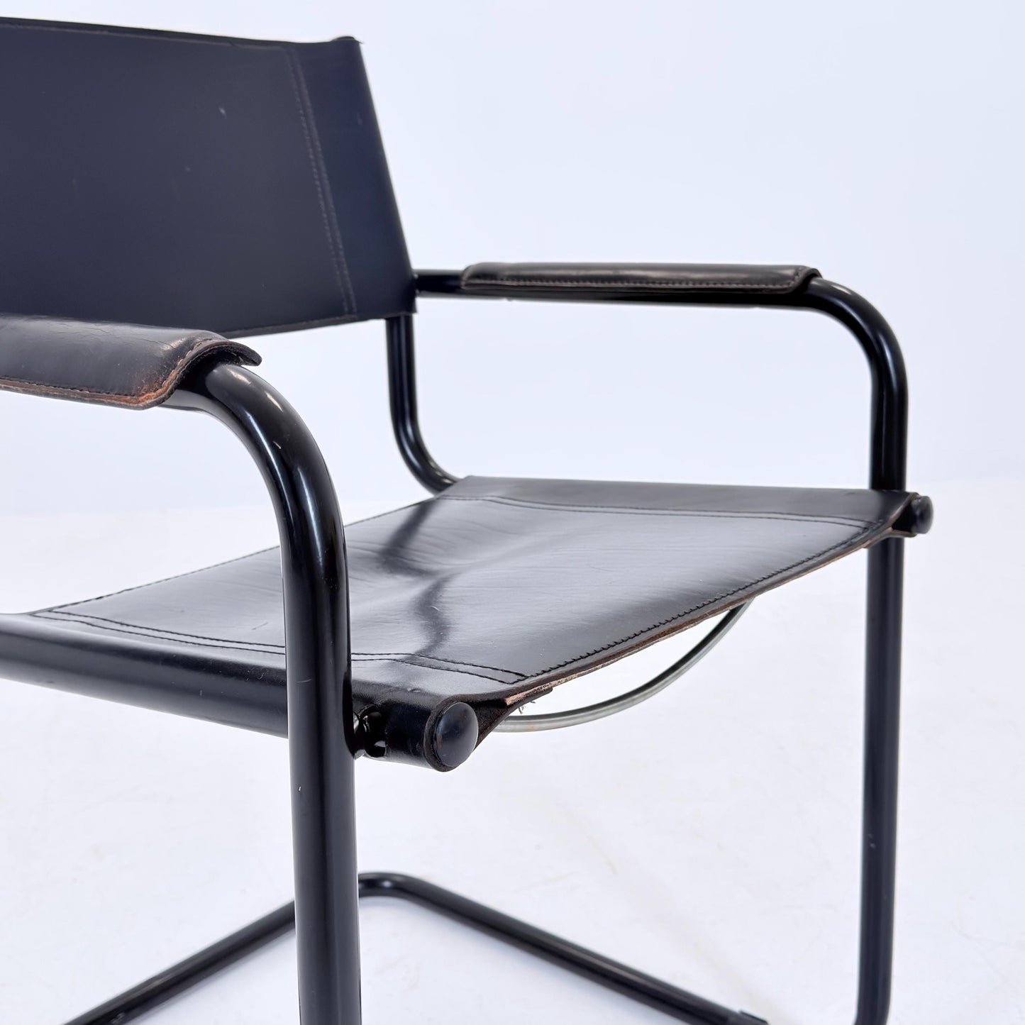 Mid Century Bauhaus black edition Armchair by Marcel Breuer & Mart Stam Italy, 1980s