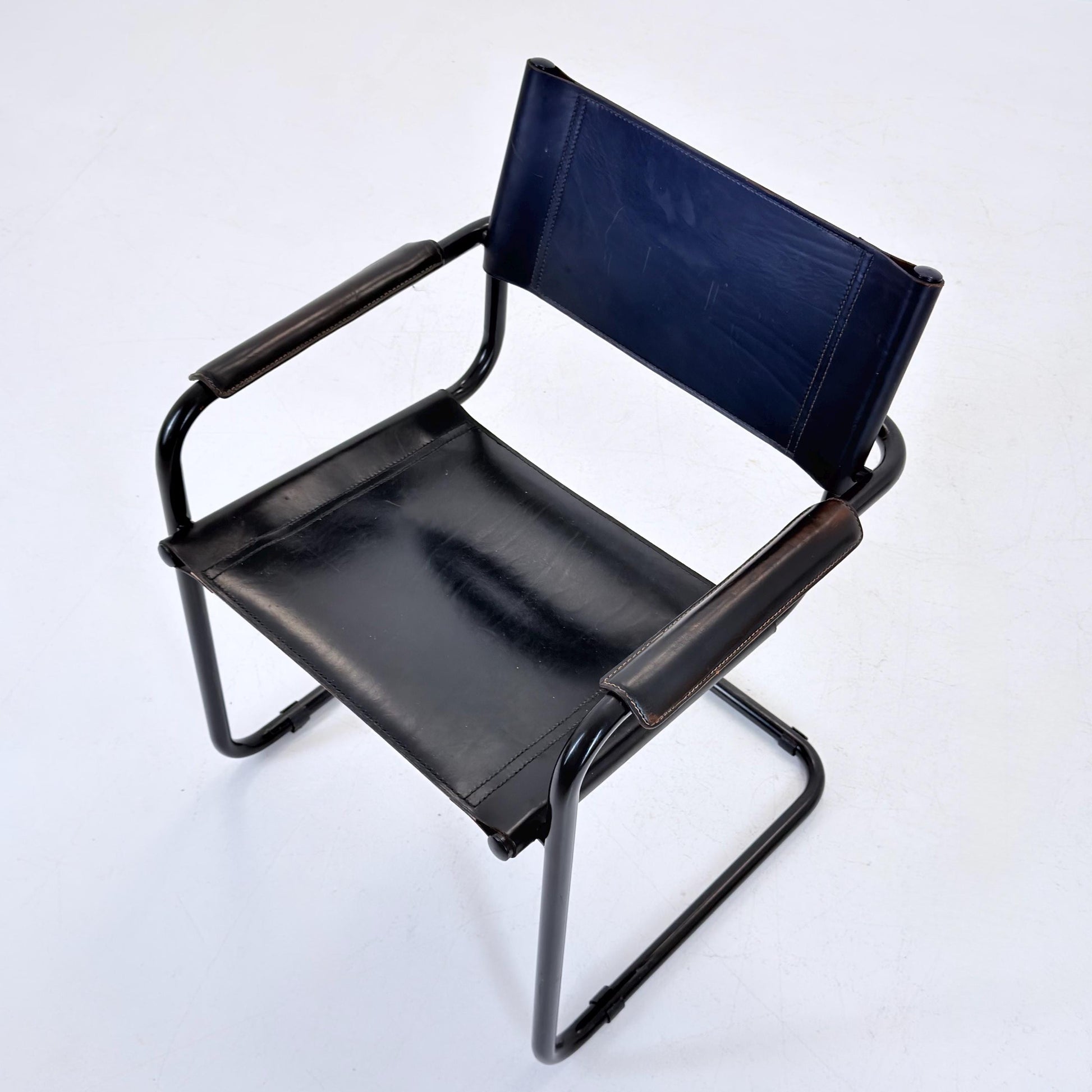 Mid Century Bauhaus black edition Armchair by Marcel Breuer & Mart Stam Italy, 1980s