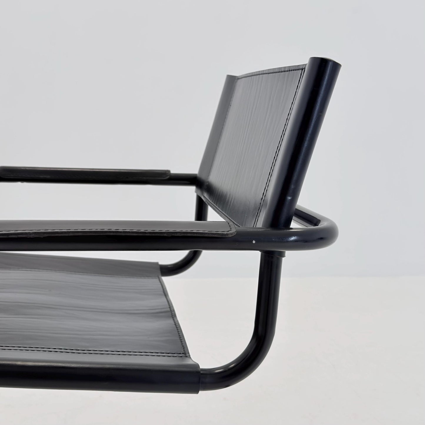 Mid Century Bauhaus black edition Armchair by Marcel Breuer & Mart Stam Italy, 1980s