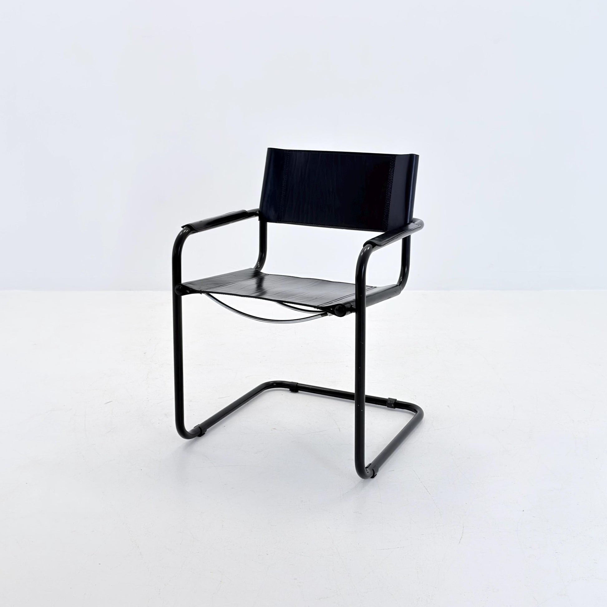 Mid Century Bauhaus black edition Armchair by Marcel Breuer & Mart Stam Italy, 1980s