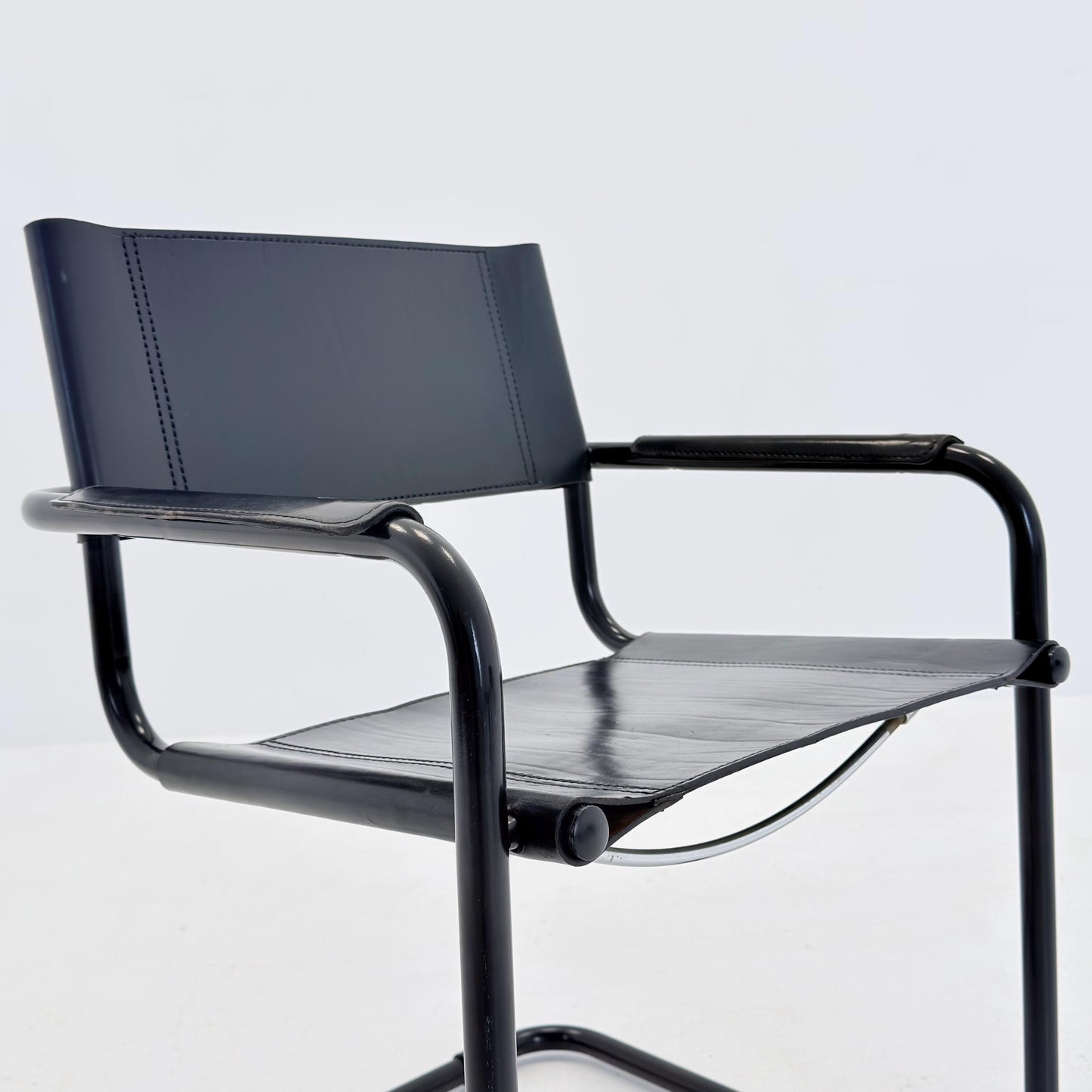 Mid Century Bauhaus black edition Armchair by Marcel Breuer & Mart Stam Italy, 1980s