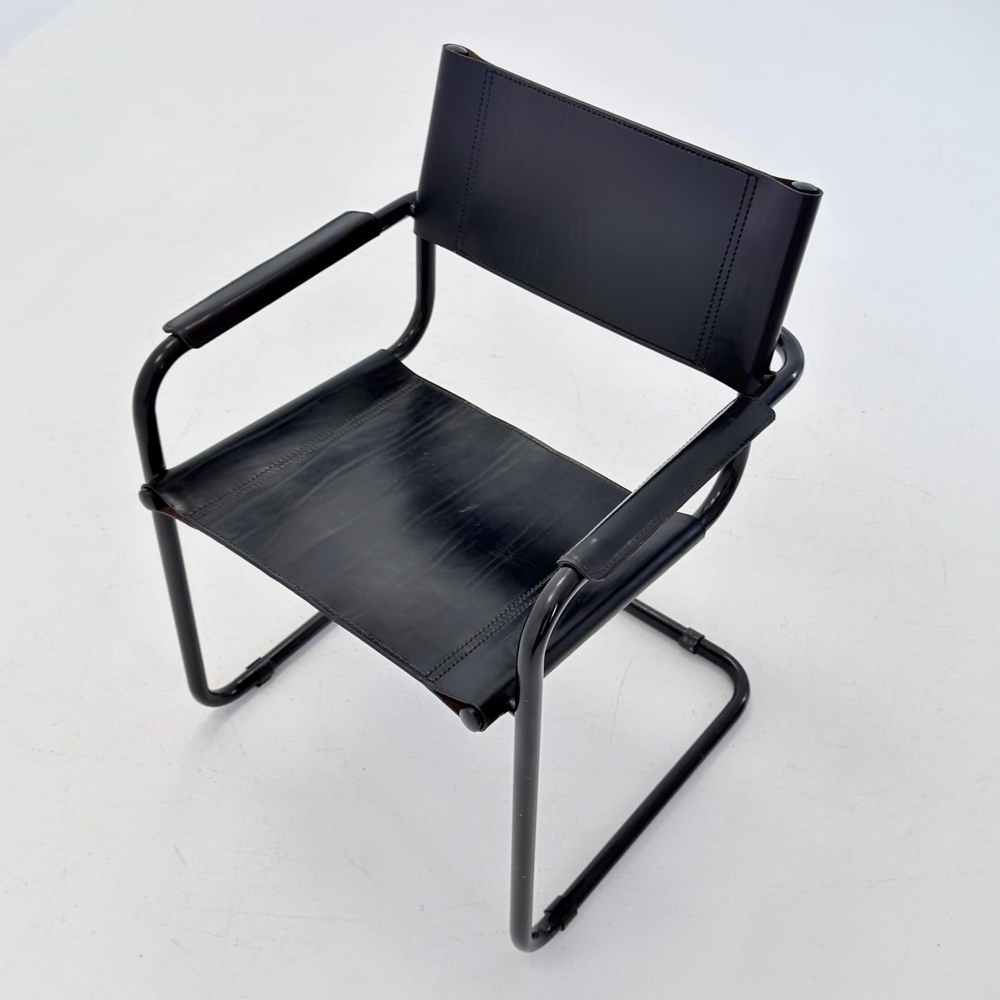 Mid Century Bauhaus black edition Armchair by Marcel Breuer & Mart Stam Italy, 1980s