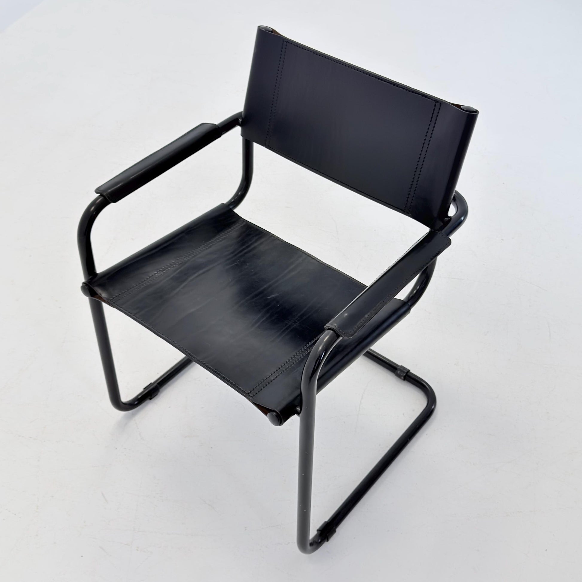 Mid Century Bauhaus black edition Armchair by Marcel Breuer & Mart Stam Italy, 1980s