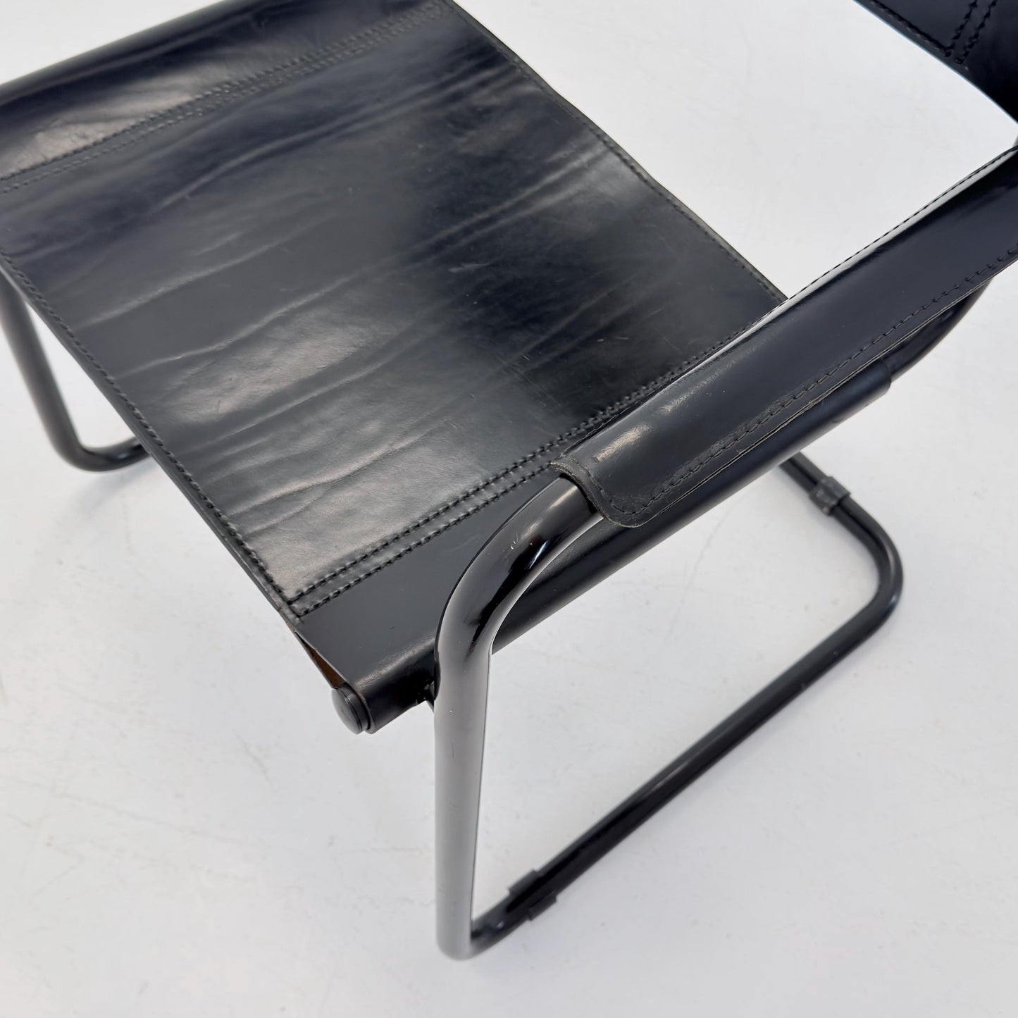 Mid Century Bauhaus black edition Armchair by Marcel Breuer & Mart Stam Italy, 1980s