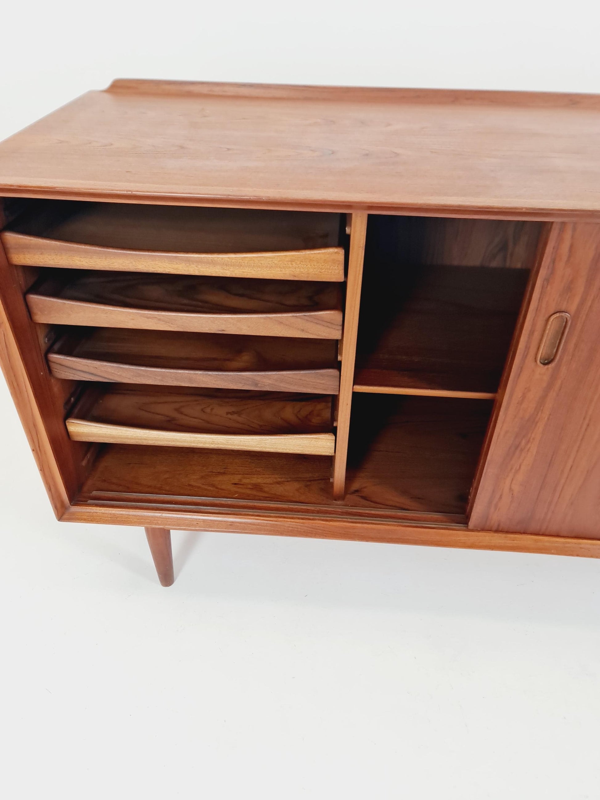 Rare Mid century Dansih Teak Sideboard with Revolving doors by Arne Vodder for Sebast , 1960s