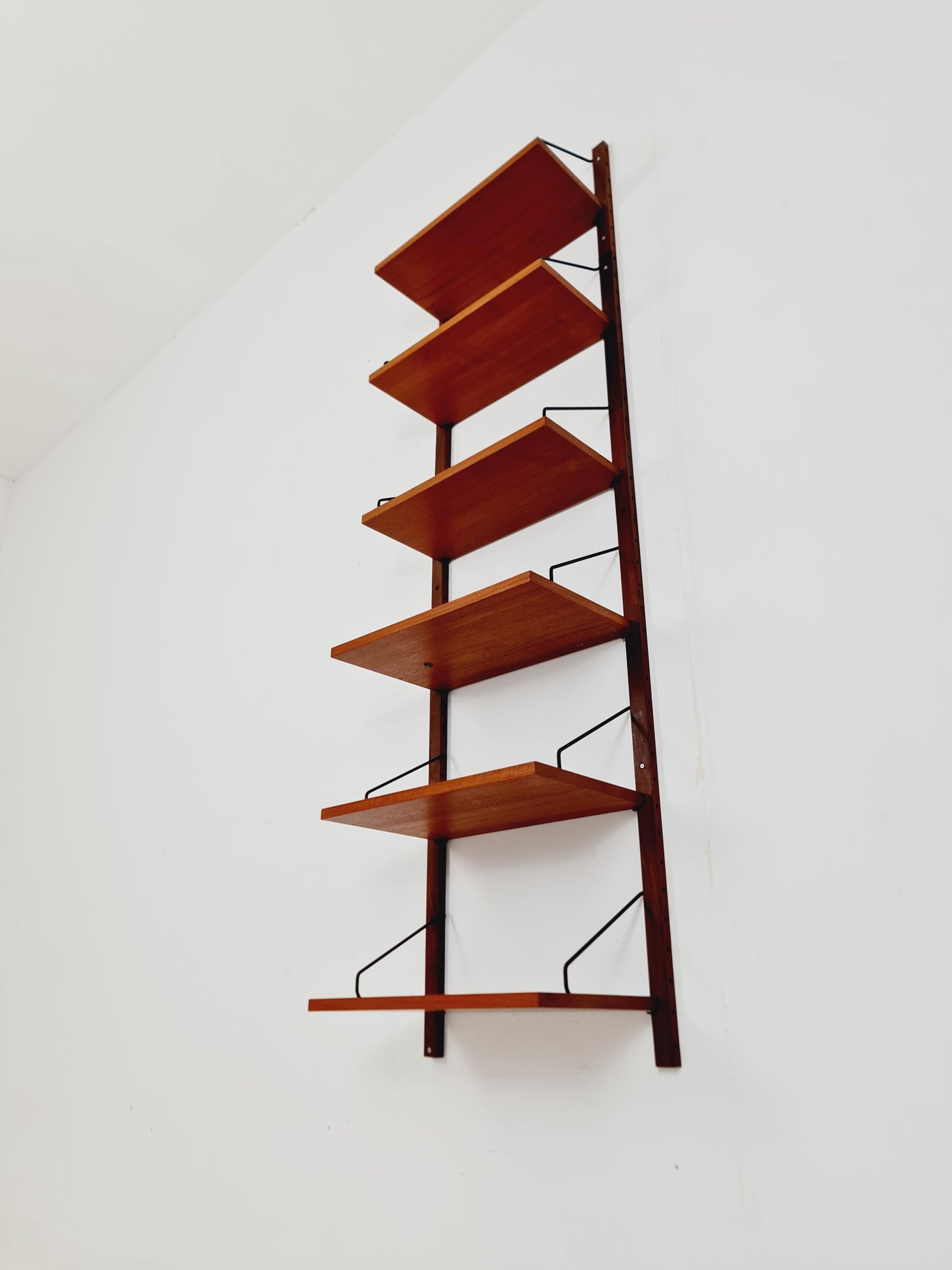 Midcentury Danish Teak Wall-Mounted Shelving Unit, by Royal for Poul Cadovius, 1960s