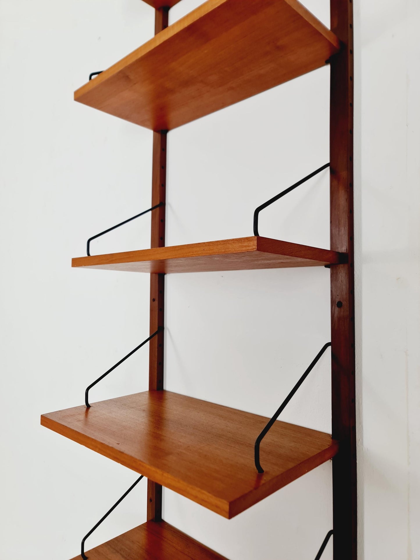 Midcentury Danish Teak Wall-Mounted Shelving Unit, by Royal for Poul Cadovius, 1960s