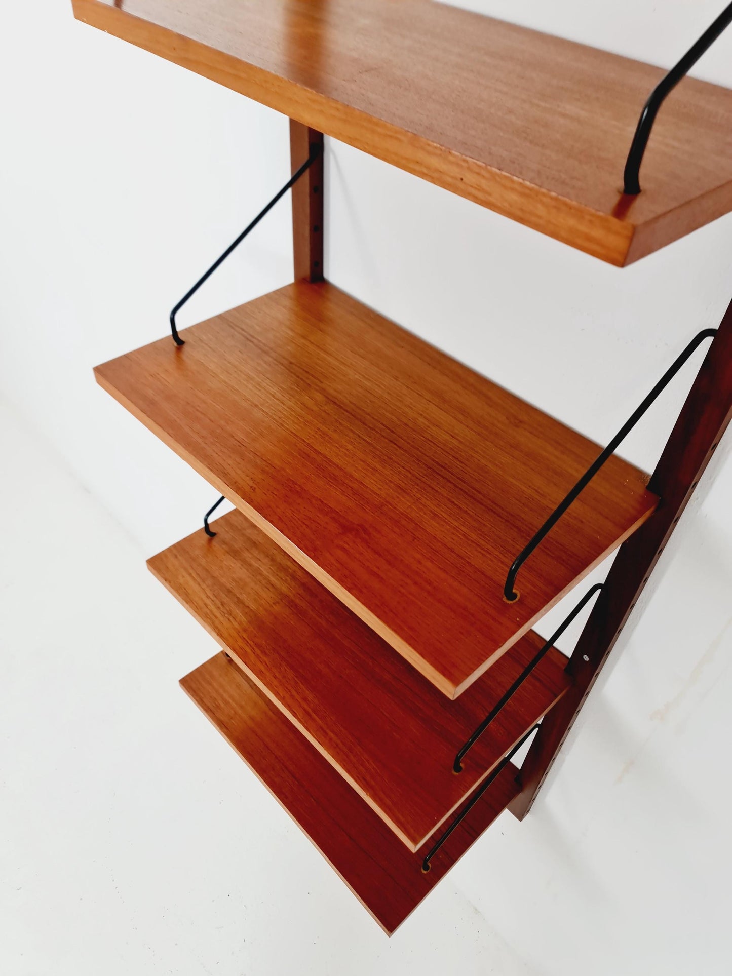 Midcentury Danish Teak Wall-Mounted Shelving Unit, by Royal for Poul Cadovius, 1960s