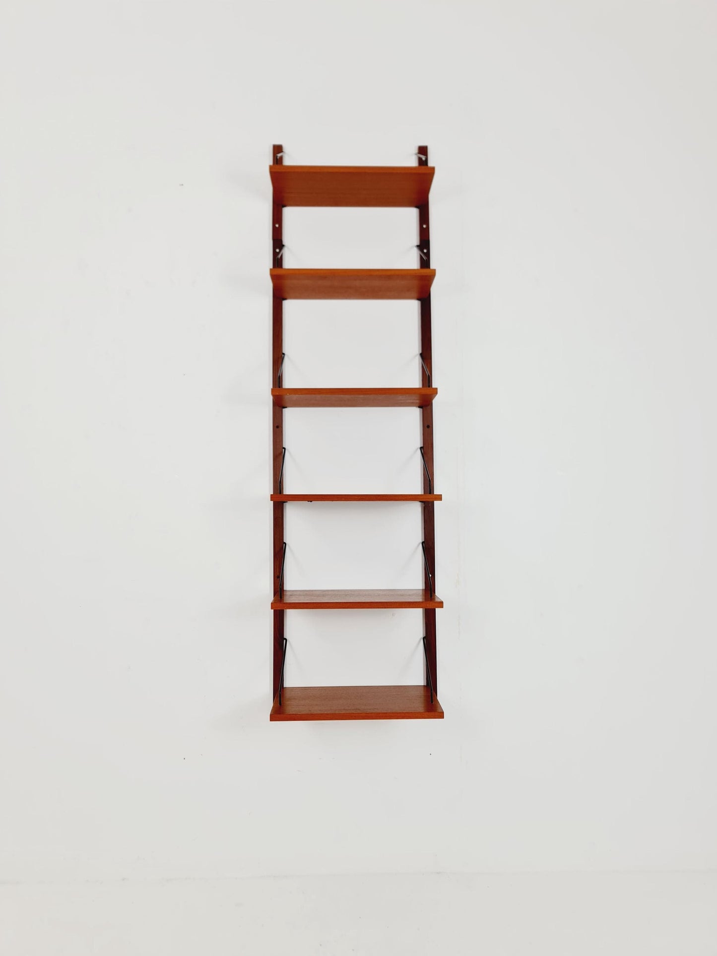 Midcentury Danish Teak Wall-Mounted Shelving Unit, by Royal for Poul Cadovius, 1960s