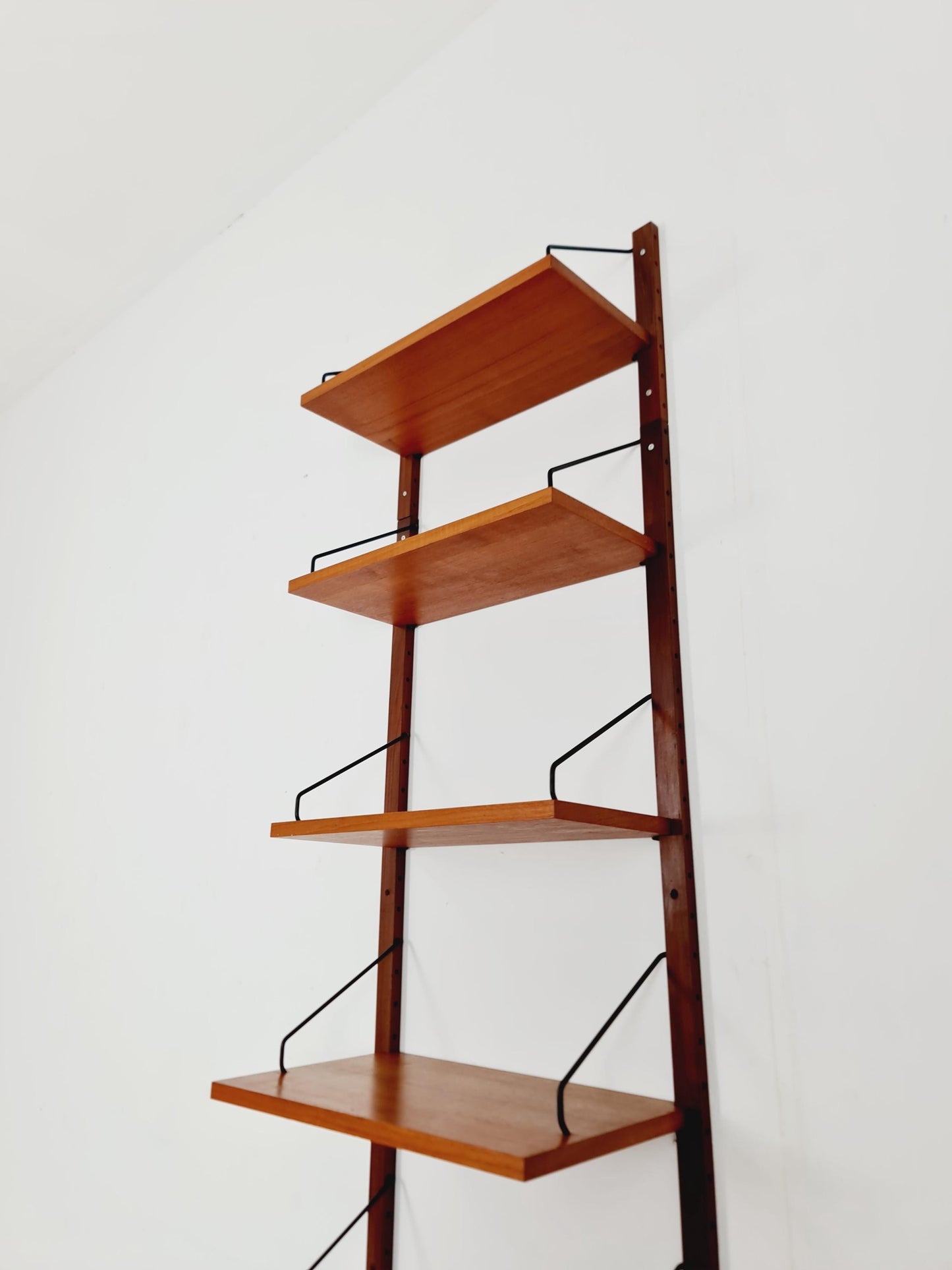 Midcentury Danish Teak Wall-Mounted Shelving Unit, by Royal for Poul Cadovius, 1960s