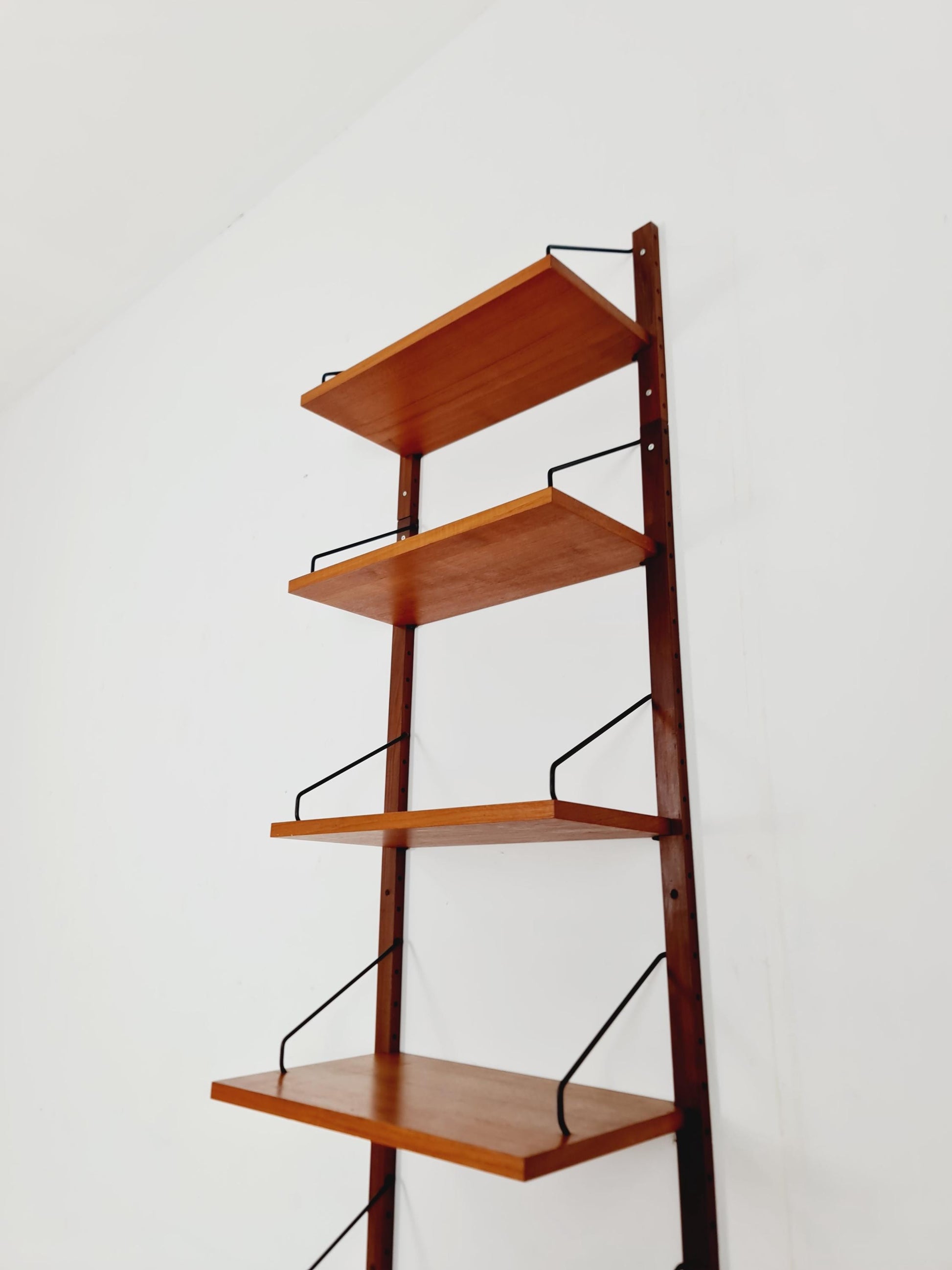 Midcentury Danish Teak Wall-Mounted Shelving Unit, by Royal for Poul Cadovius, 1960s