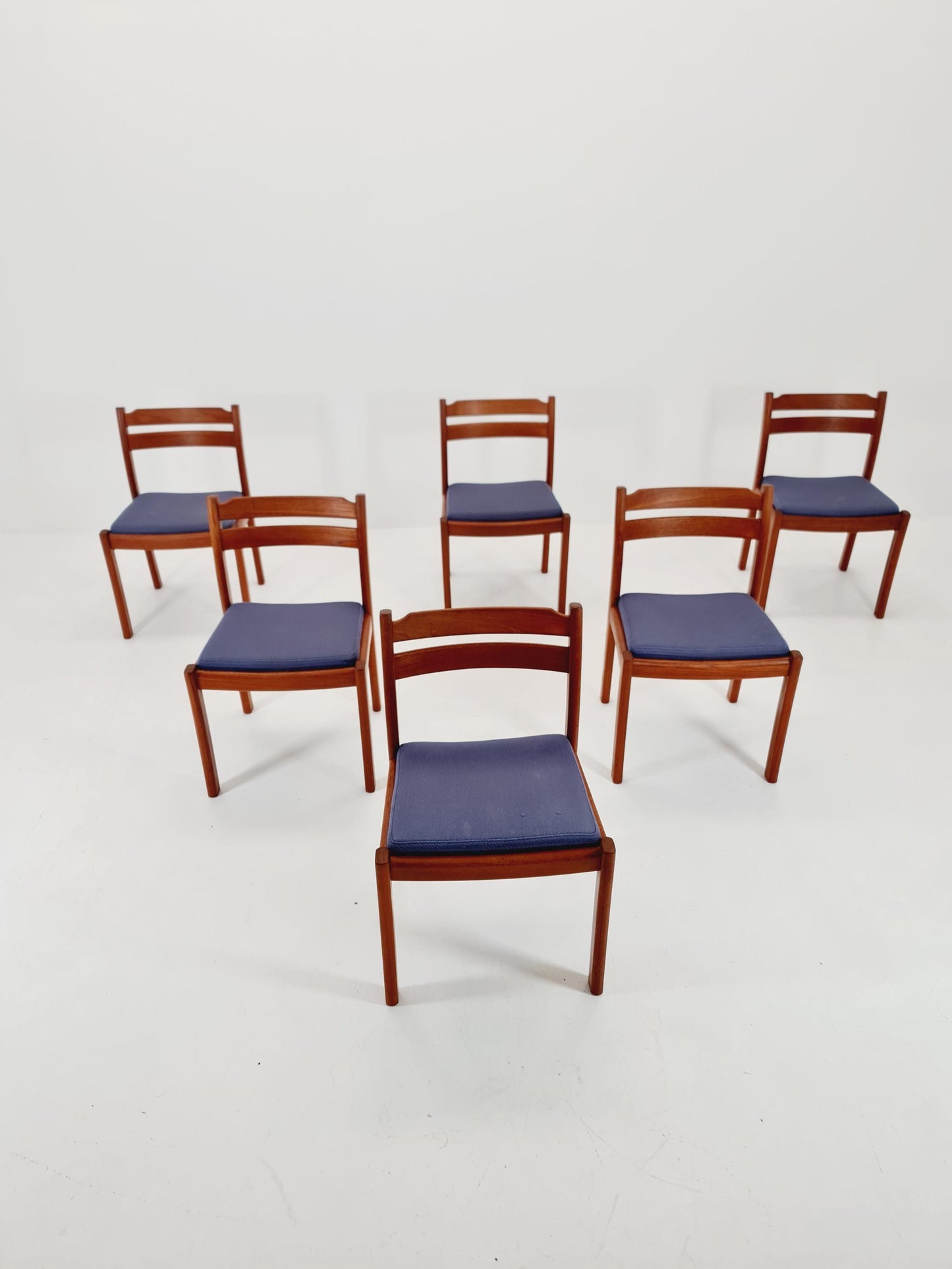 Mid Century Danish solid teak dining Chairs by Dyrlund,Set of 6, 1960s