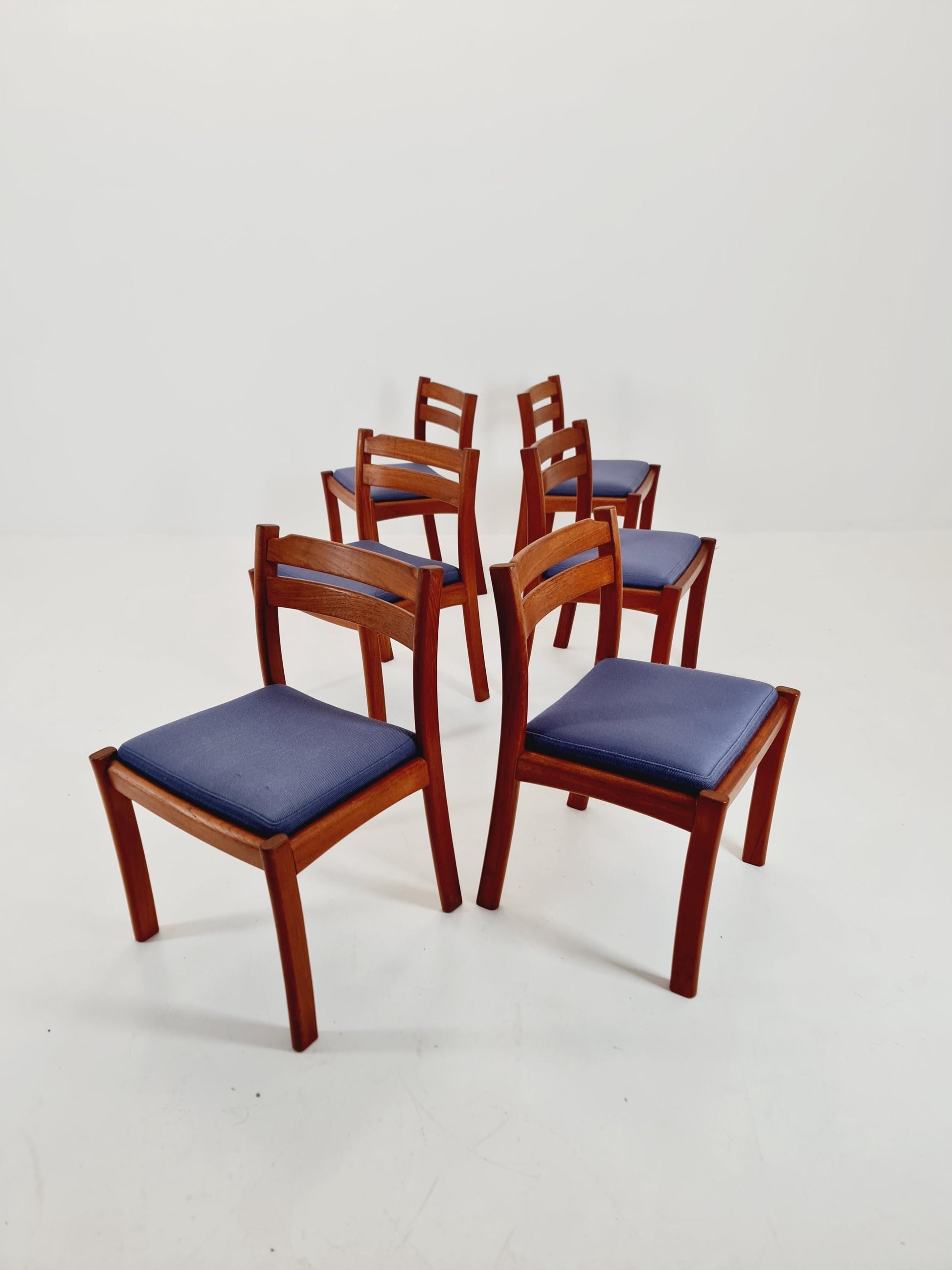 Mid Century Danish solid teak dining Chairs by Dyrlund,Set of 6, 1960s