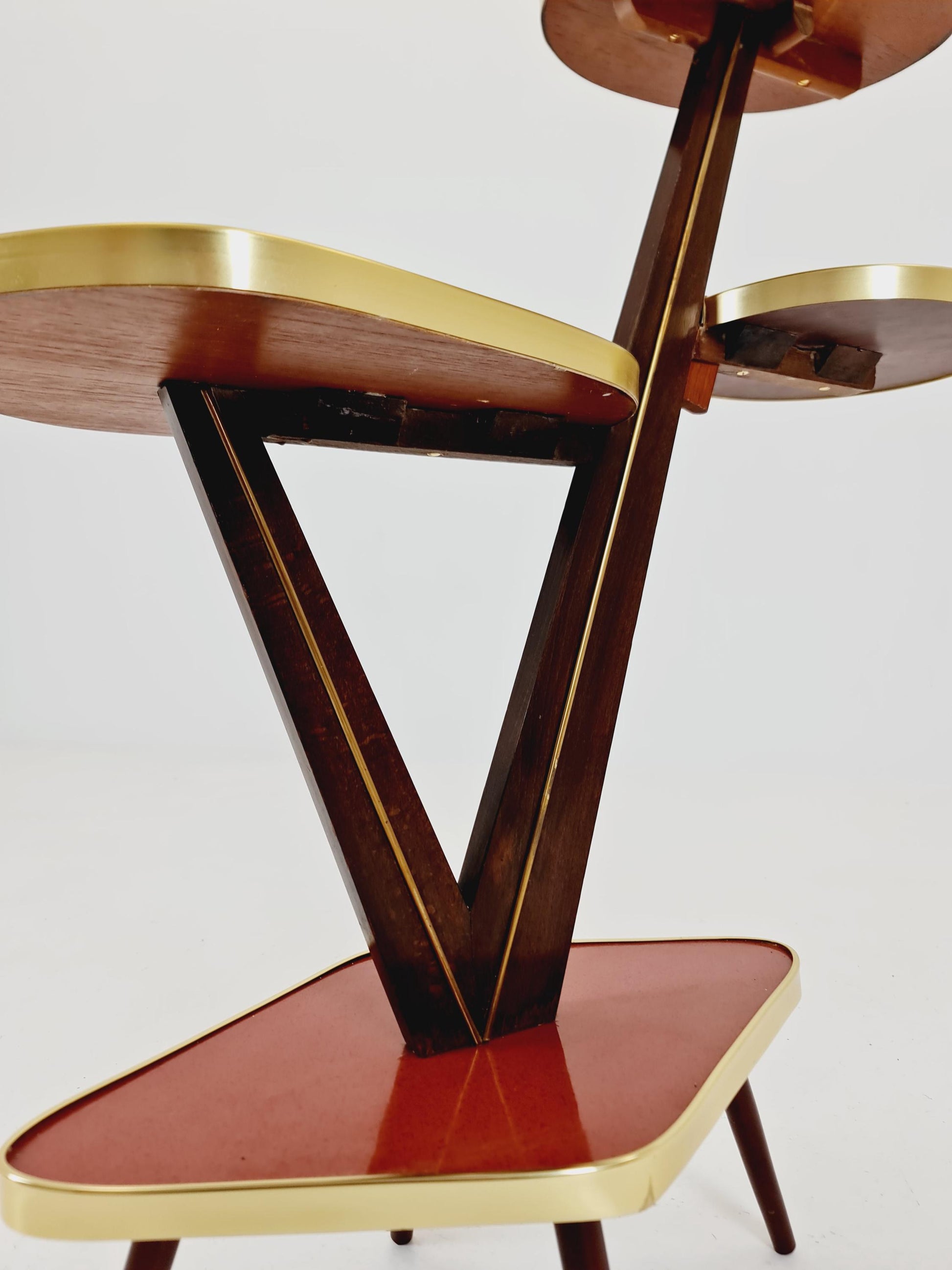 Big 1950s German Plant Stand, Colorful Vintage Mid-Century Minimalist Indoor Plant Stand Side Table Retro flower table