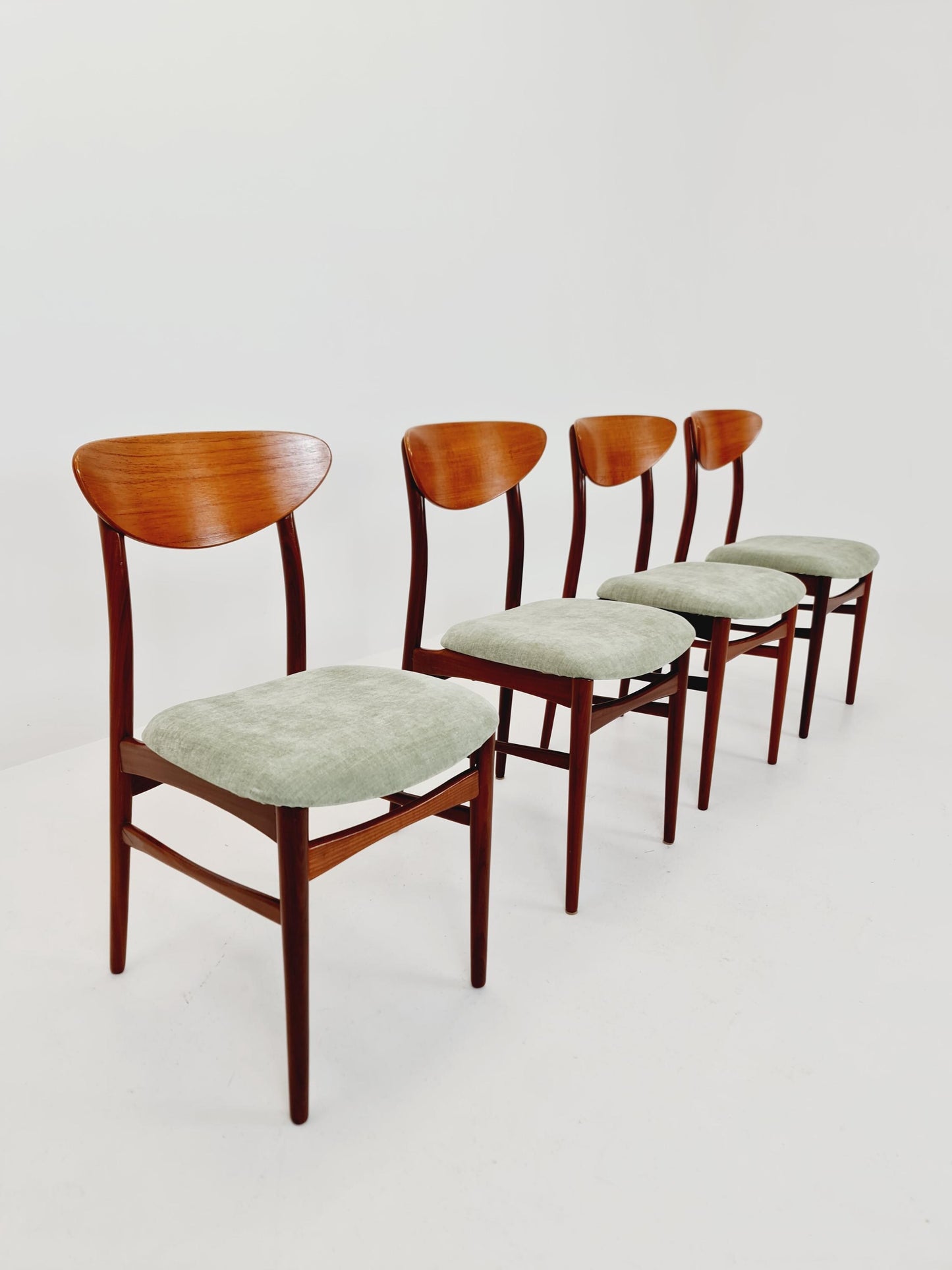 Vintage Danish solid teak dining Chairs By Lübke Germany , 1960s, Set of 4