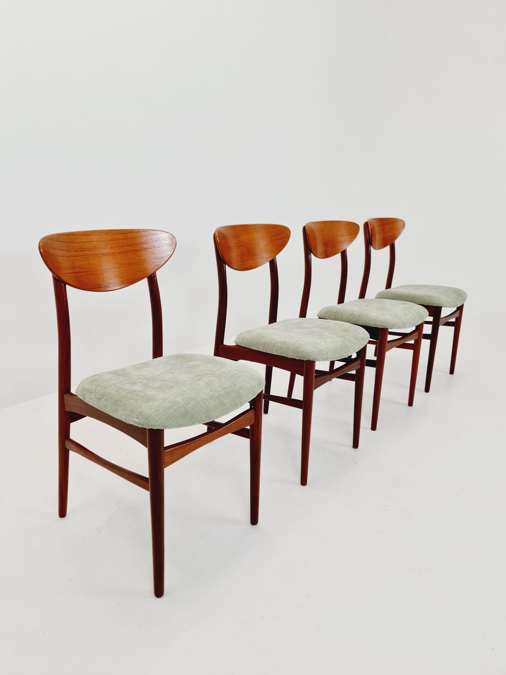 Vintage Danish solid teak dining Chairs By Lübke Germany , 1960s, Set of 4